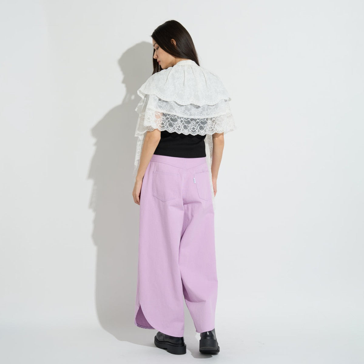 ASYMMETRICAL LACE SKIRT