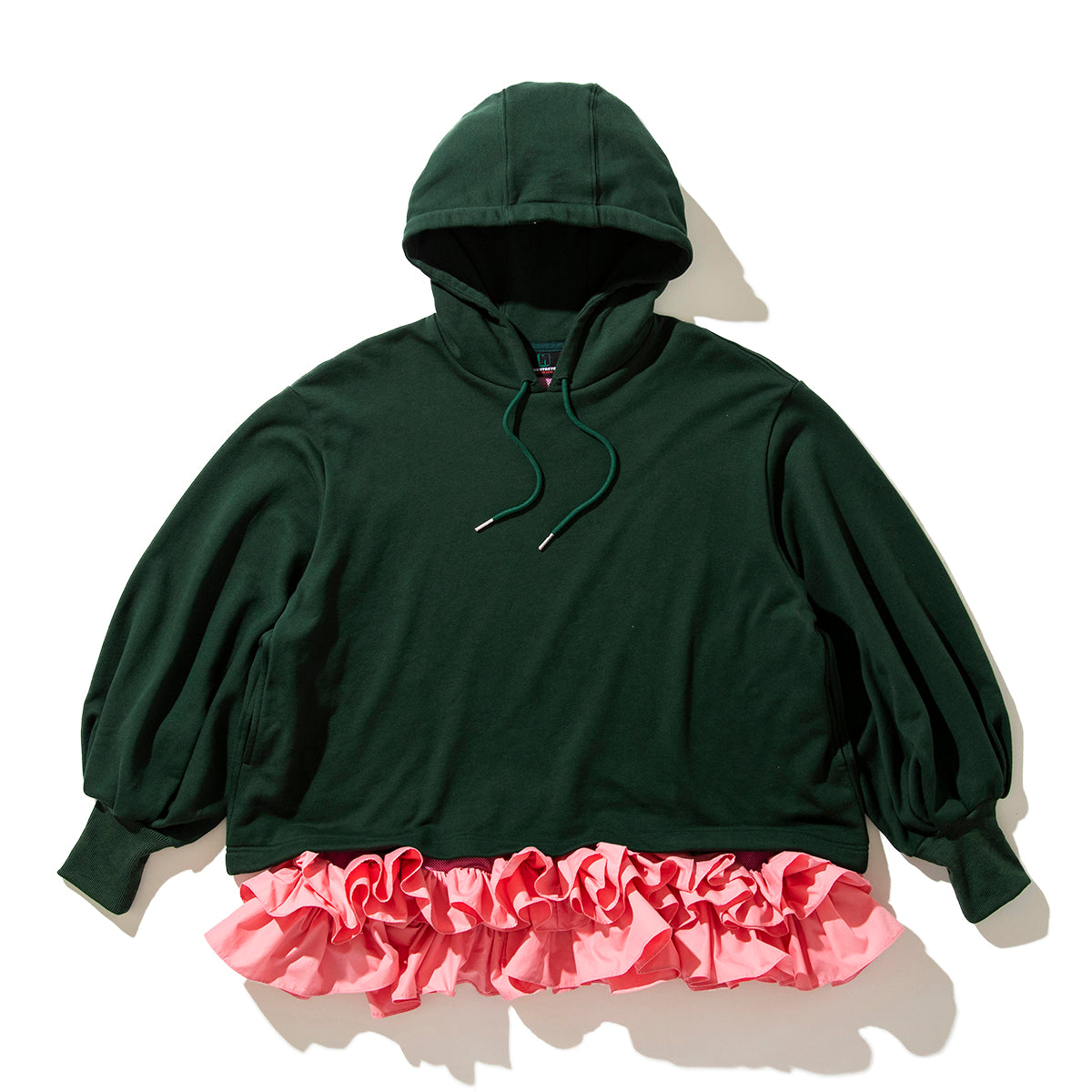 FRILL HEM SWEAT HOODIE