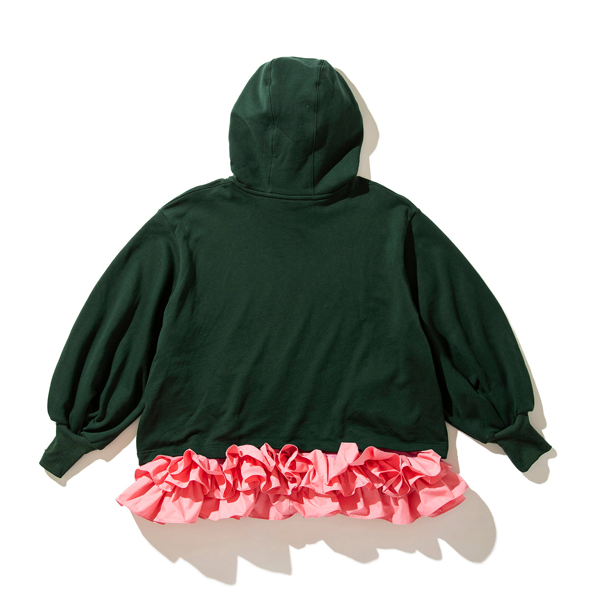 FRILL HEM SWEAT HOODIE