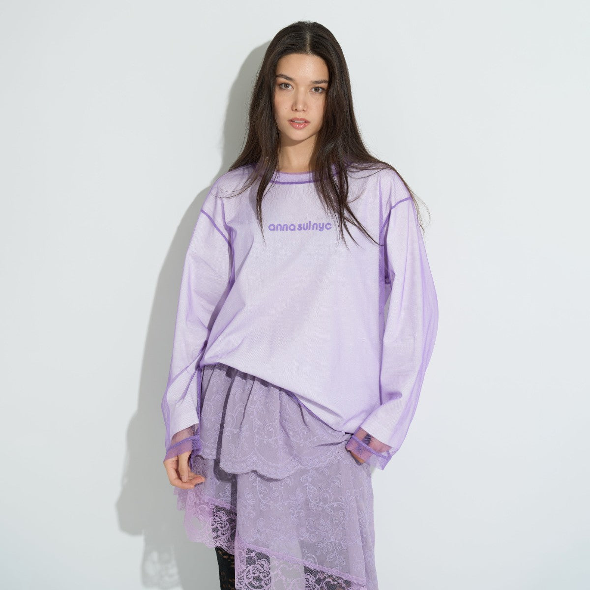 MESH LAYERED LONG T-SHIRT