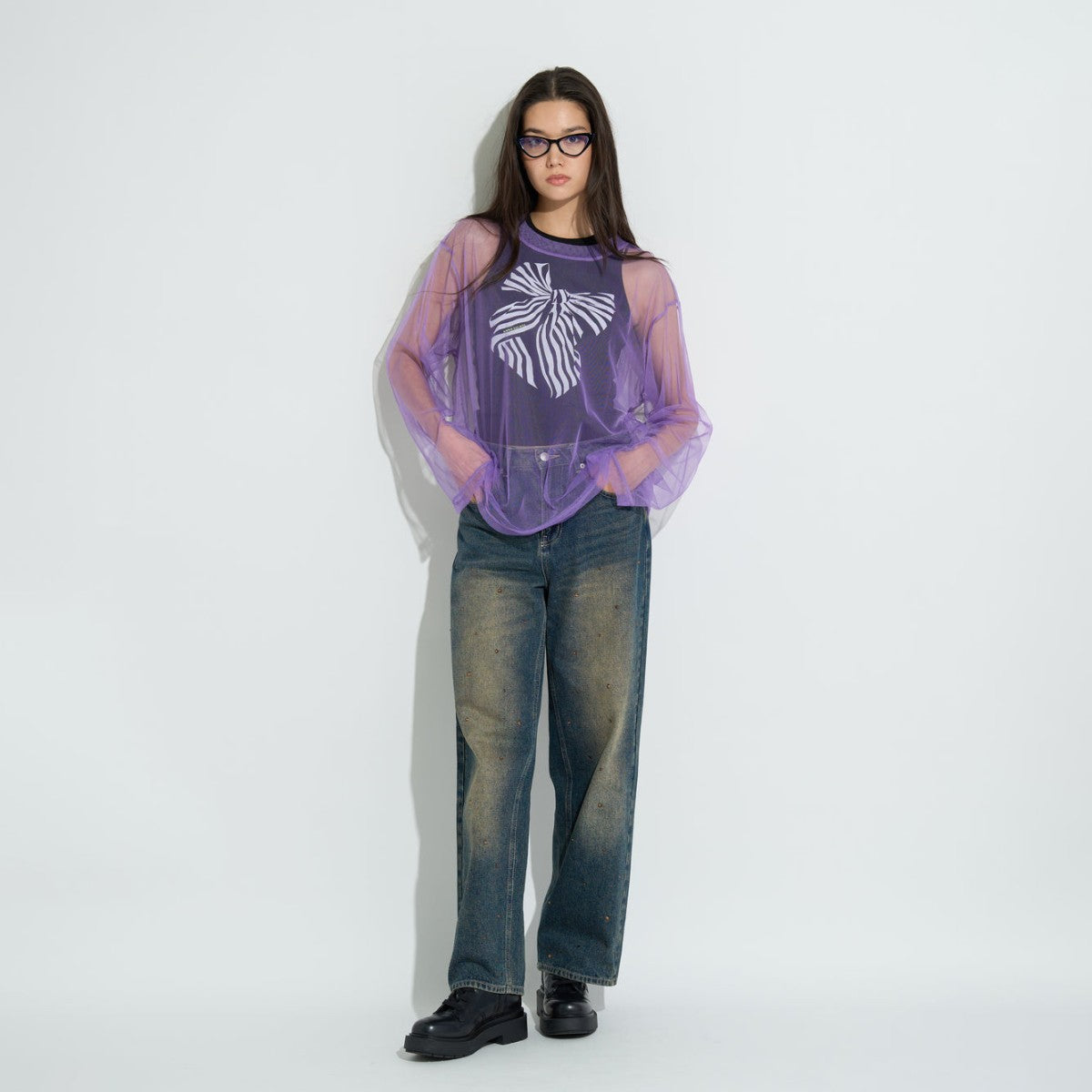 MESH LAYERED LONG T-SHIRT