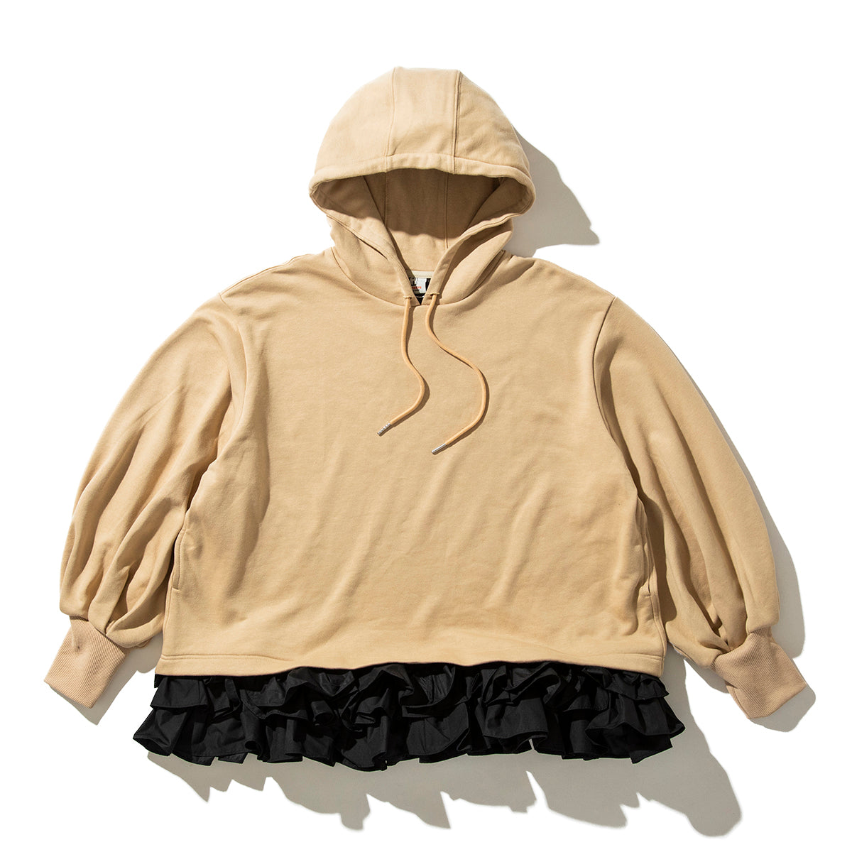 FRILL HEM SWEAT HOODIE