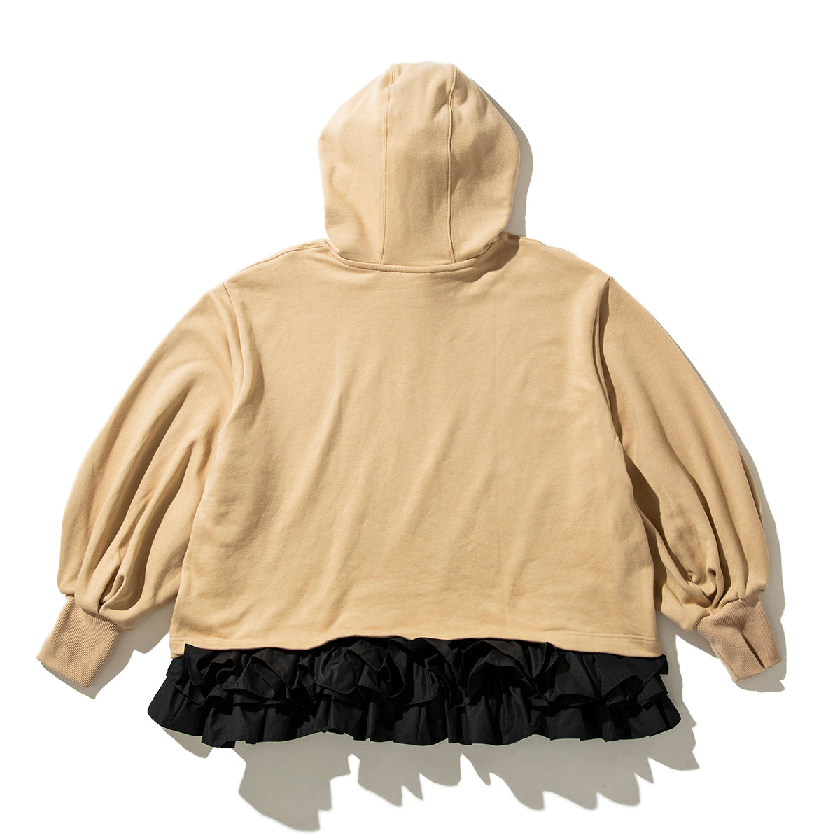 FRILL HEM SWEAT HOODIE