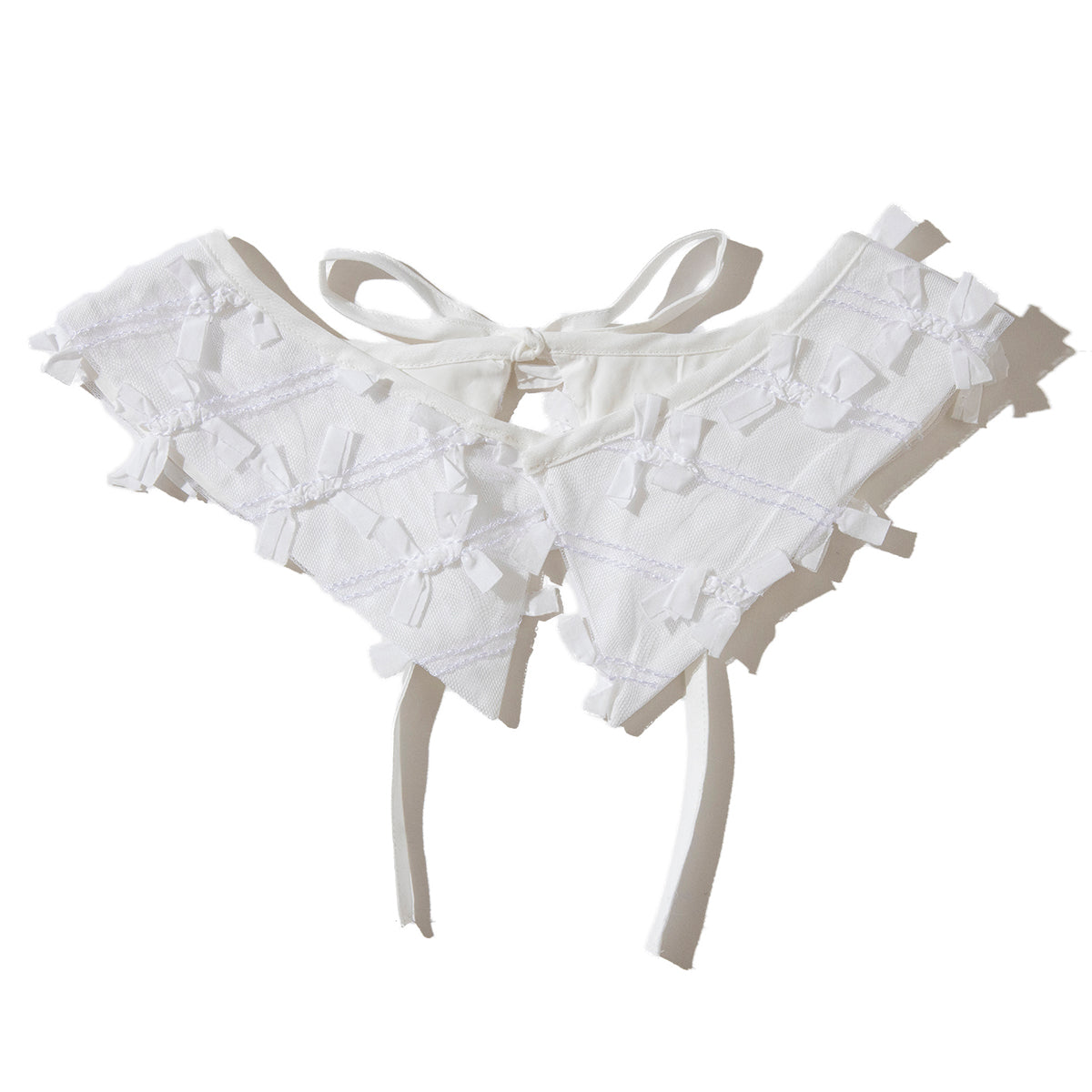 Ribbon tulle collared blouse