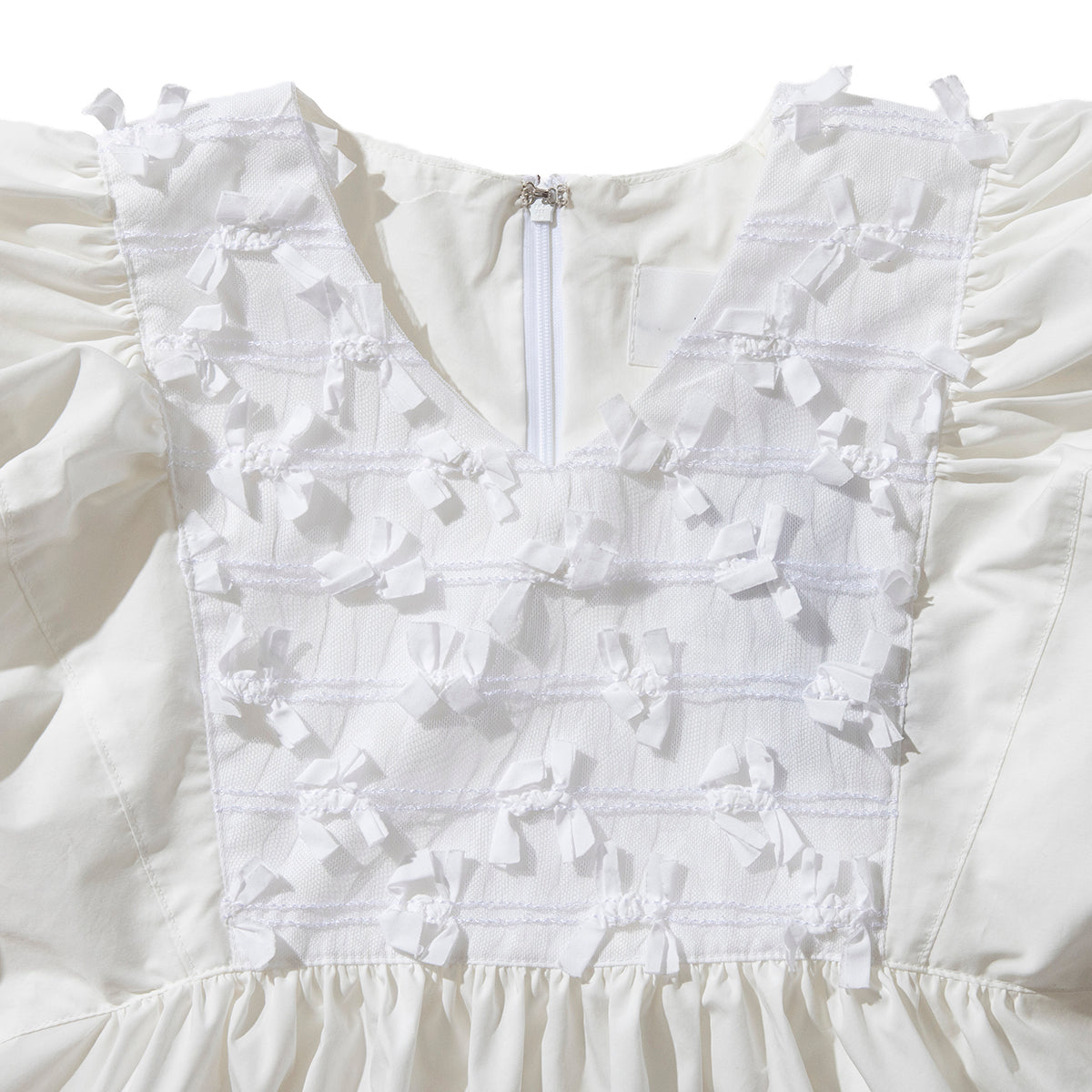 Ribbon tulle collared blouse