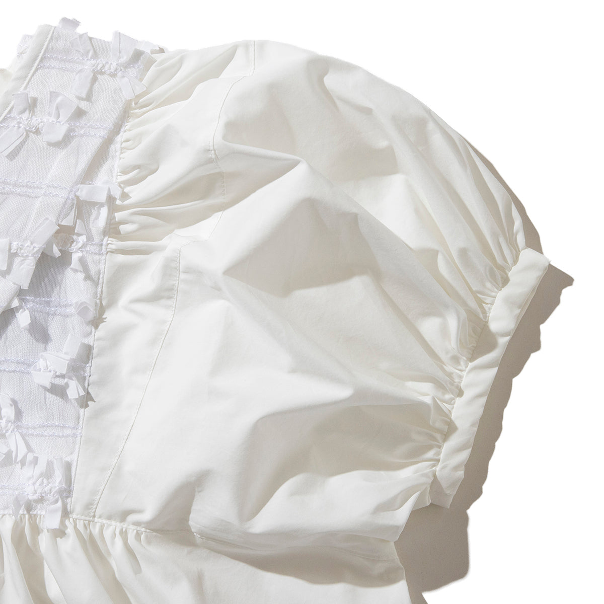 Ribbon tulle collared blouse