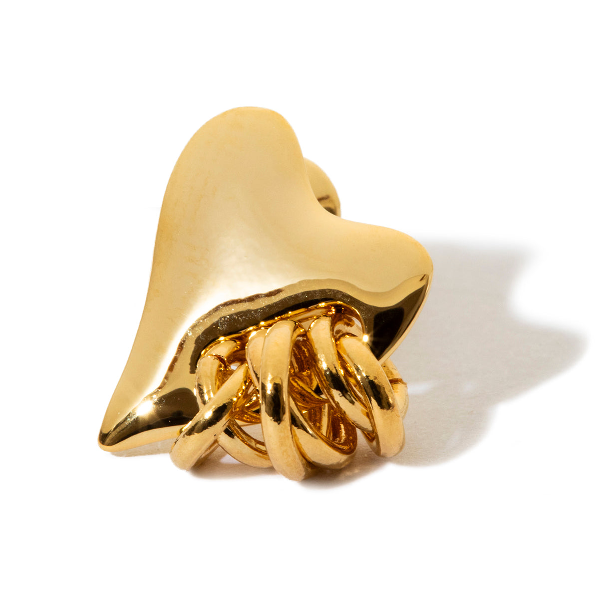 Coil heart pierced earrings