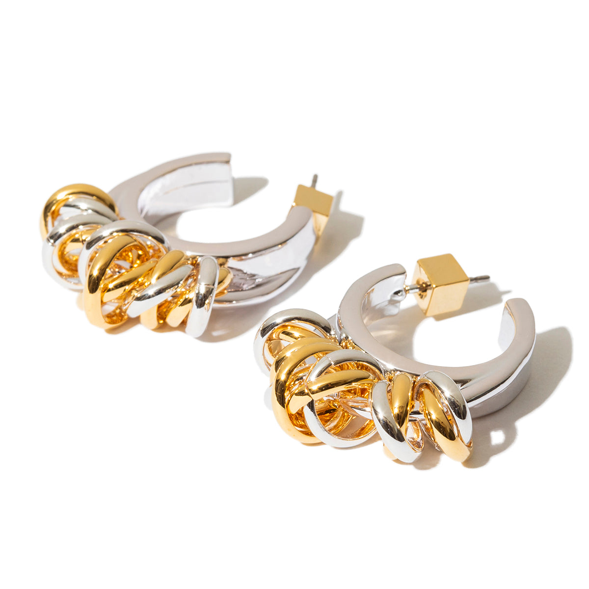 Volume coil pierced earrings