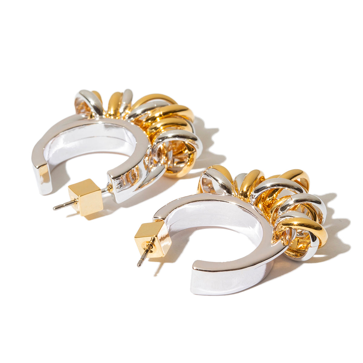 Volume coil pierced earrings