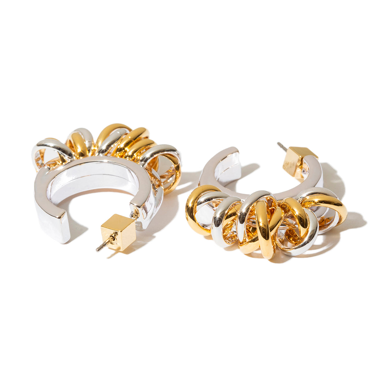 Volume coil pierced earrings