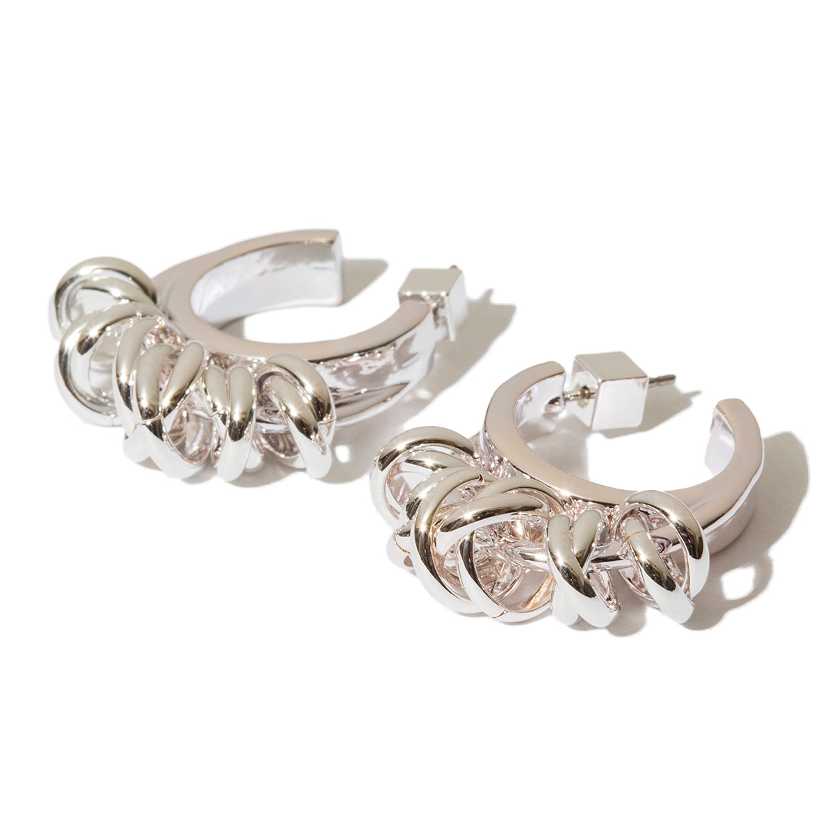 Volume coil pierced earrings