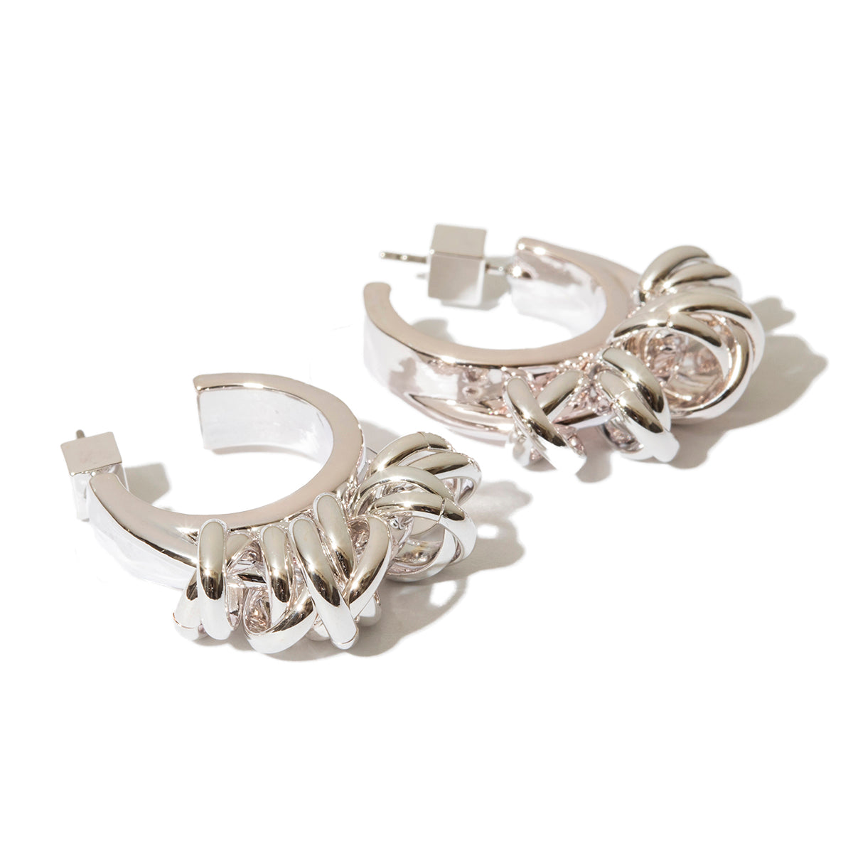 Volume coil pierced earrings