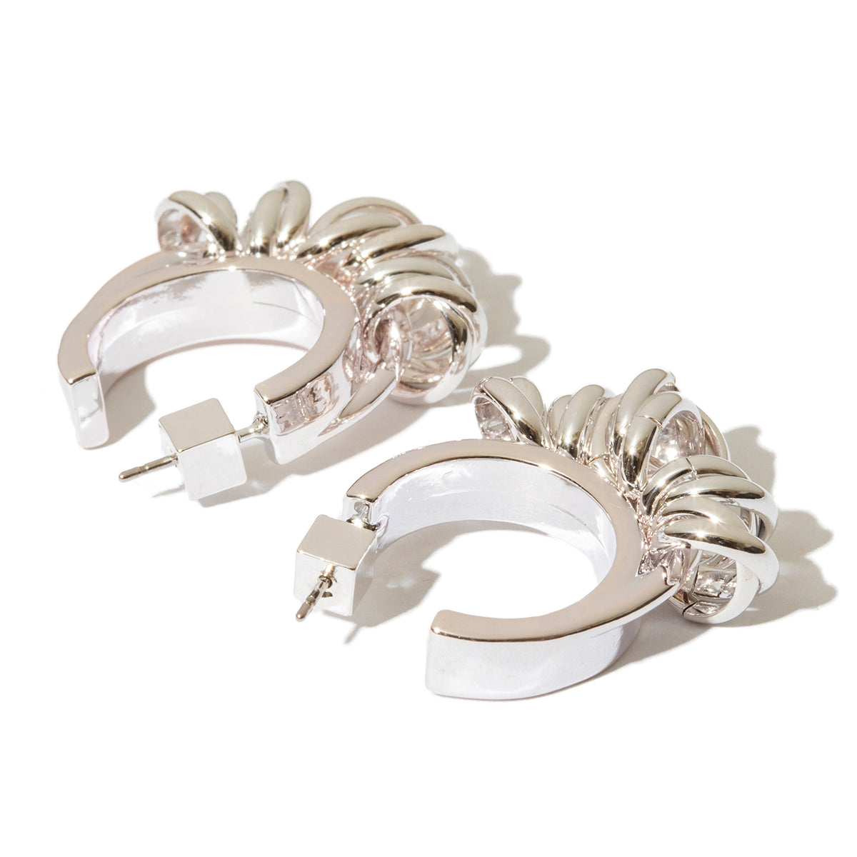 Volume coil pierced earrings