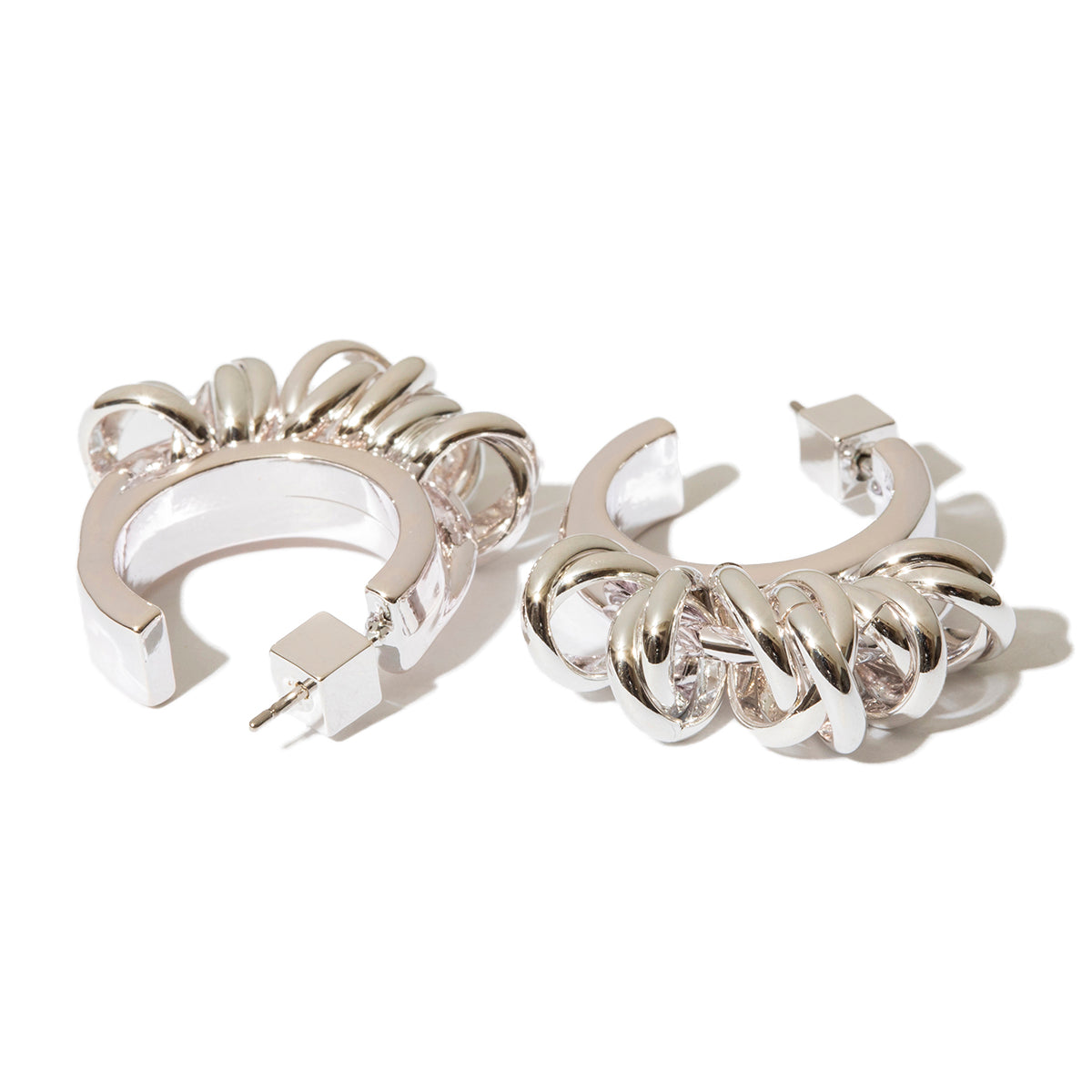 Volume coil pierced earrings