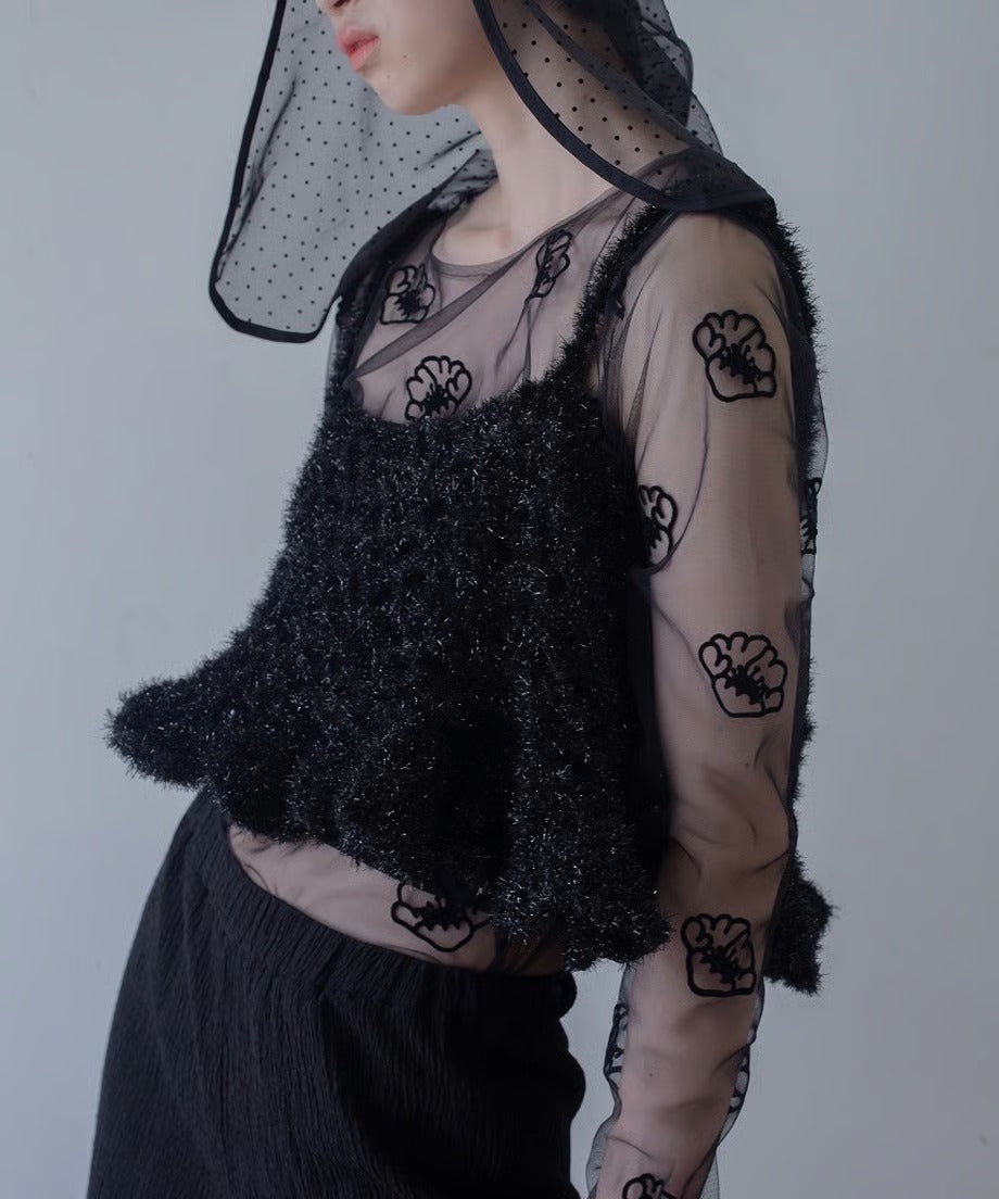 tulle top shell flower