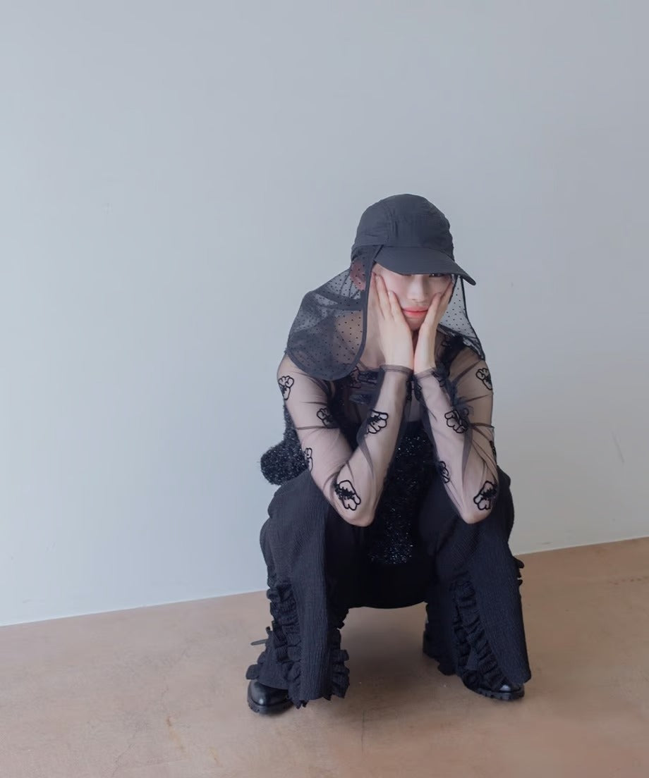 tulle top shell flower