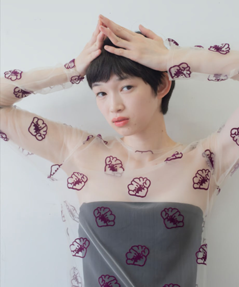 tulle top shell flower