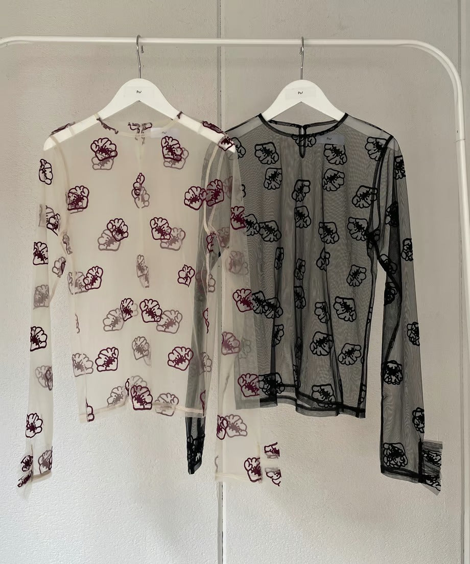 tulle top shell flower