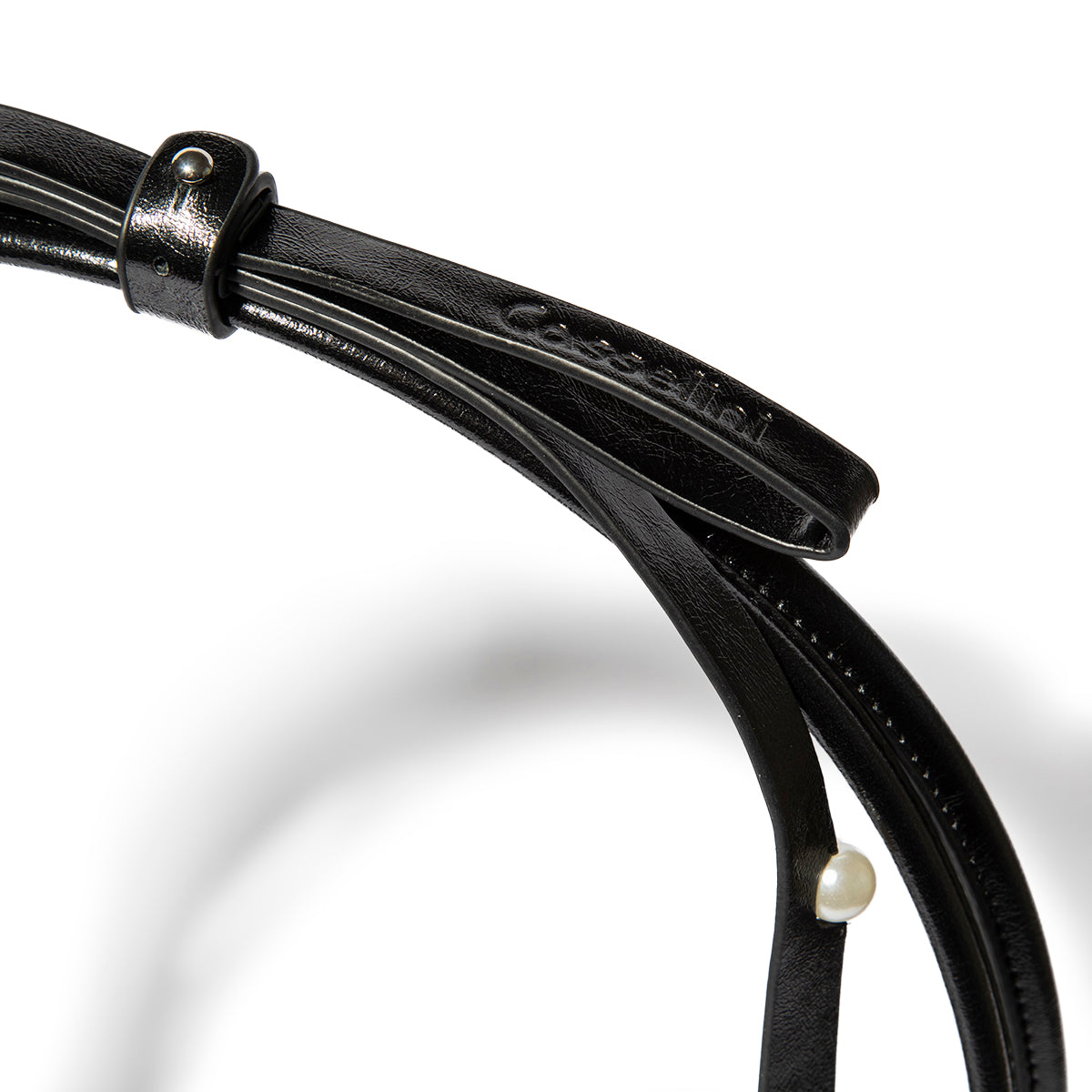 Shoulder Ribbon Enamel Bag