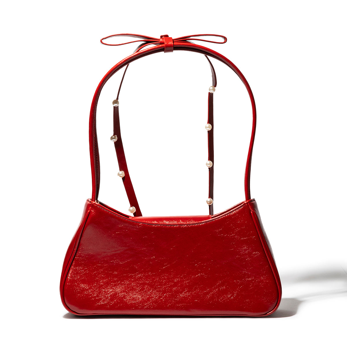 Shoulder Ribbon Enamel Bag