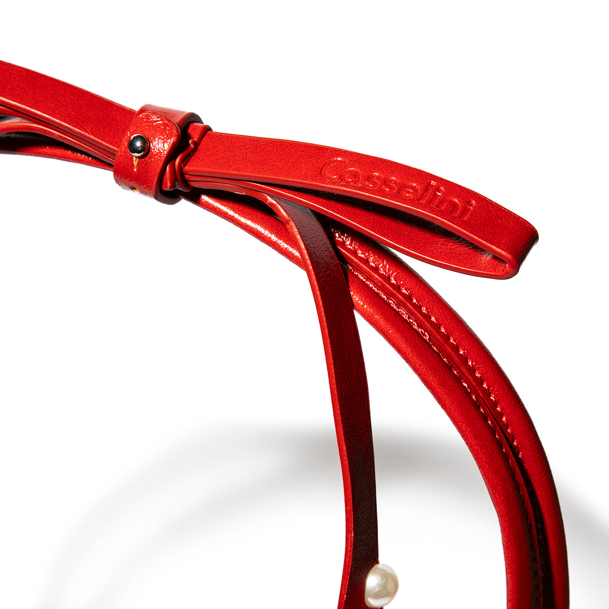 Shoulder Ribbon Enamel Bag