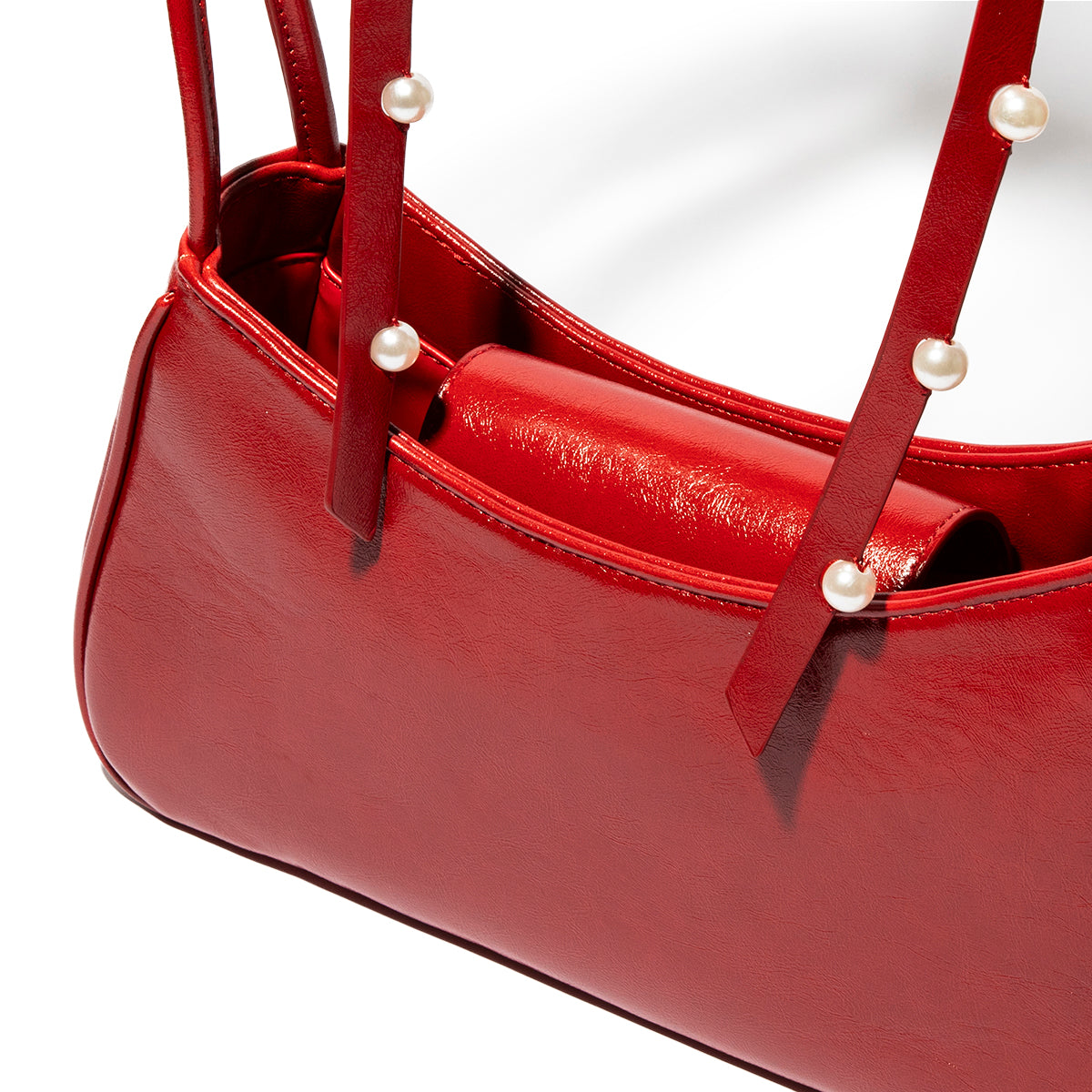 Shoulder Ribbon Enamel Bag