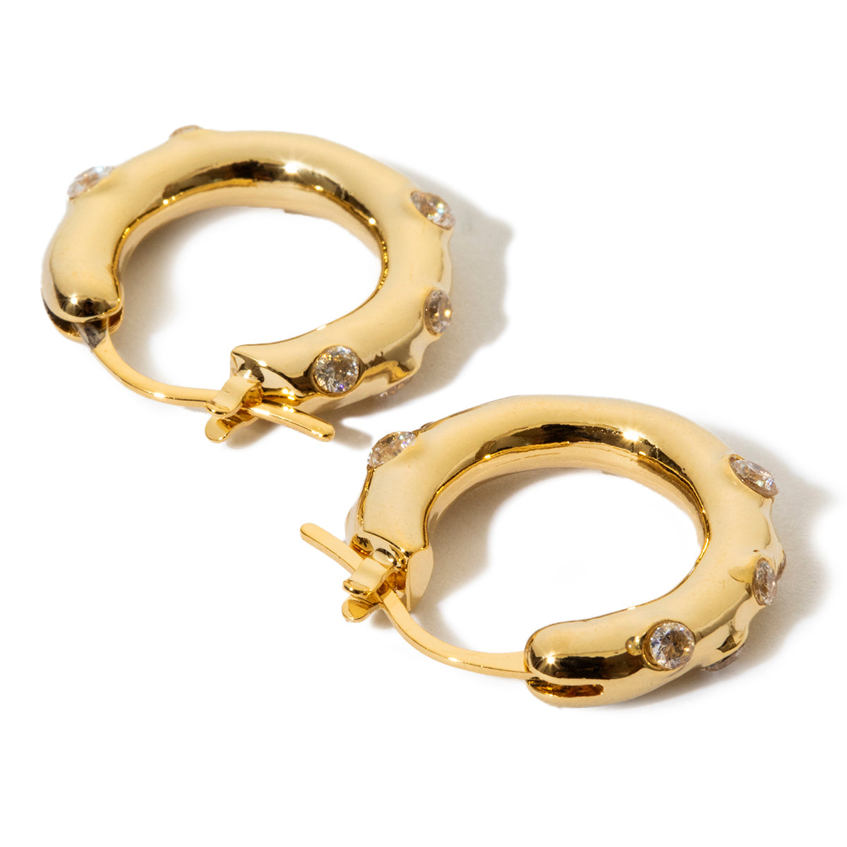 Garden hoop pierced earrings