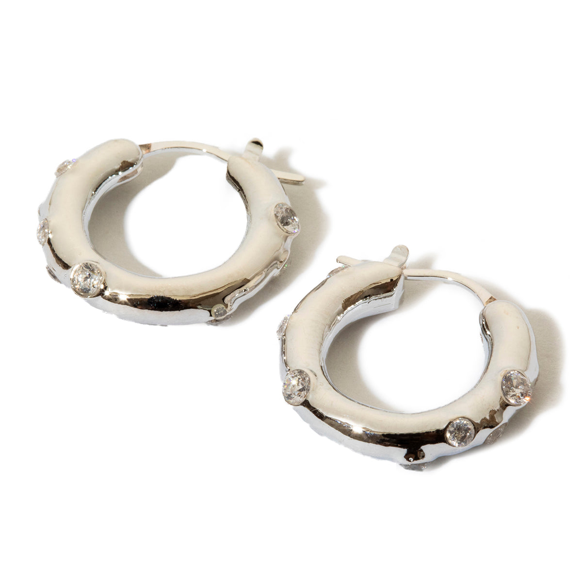Garden hoop pierced earrings