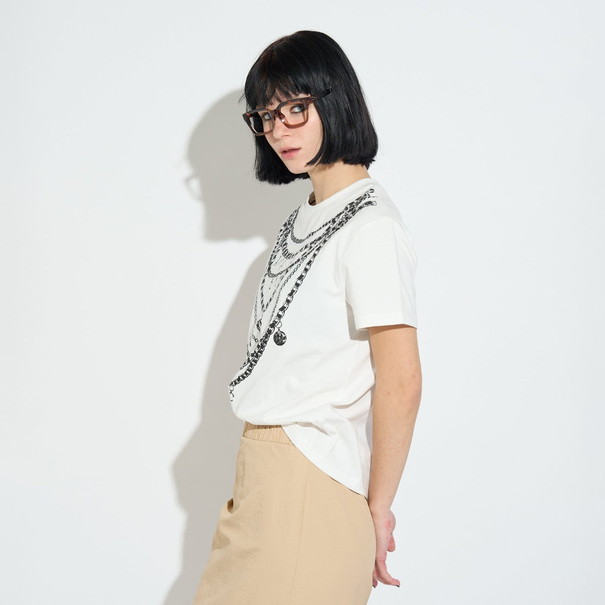 FAKE ACCESSORY PRINT T-SHIRT