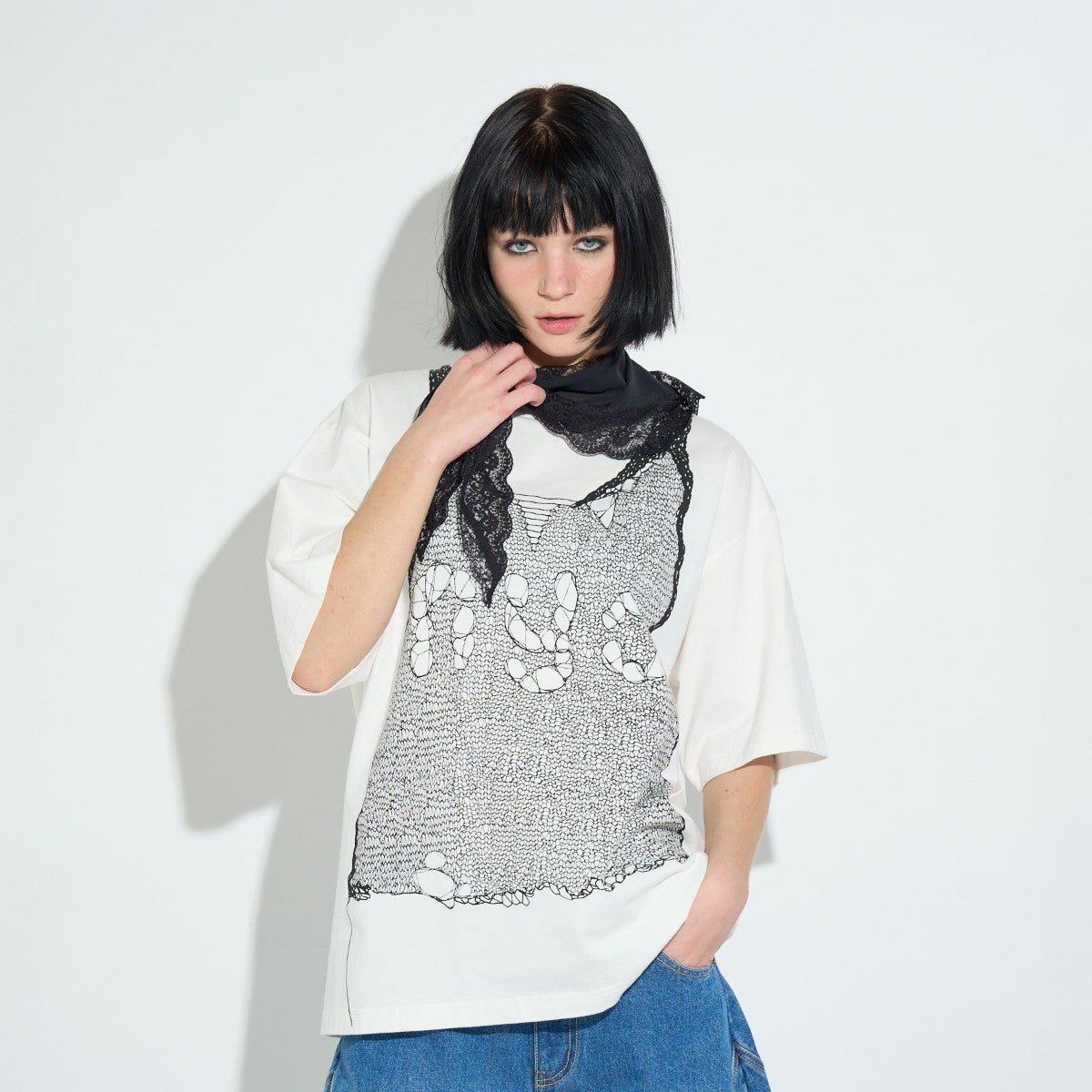 TROMPE LOEIL PRINT OVERSIZED T-SHIRT
