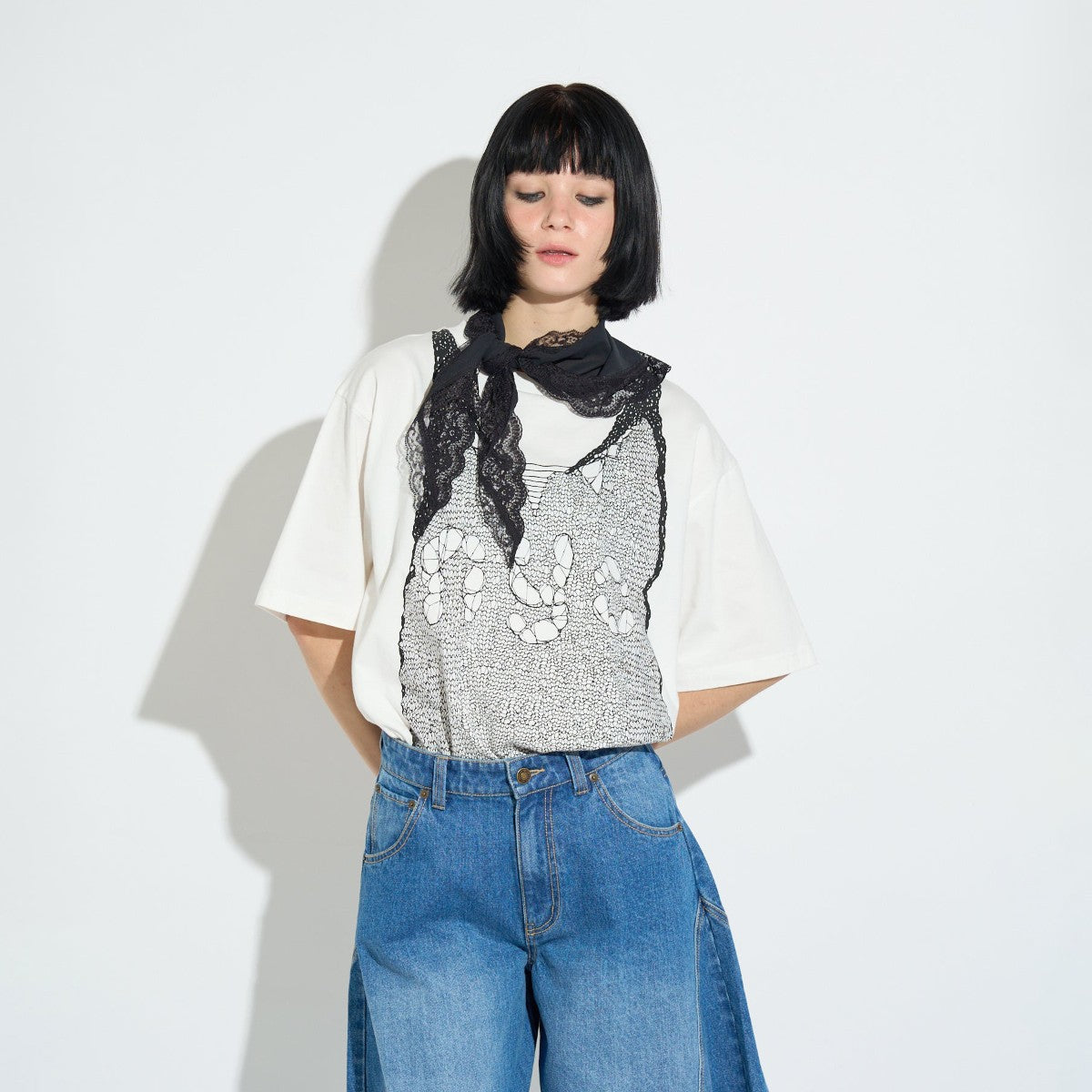 TROMPE LOEIL PRINT OVERSIZED T-SHIRT