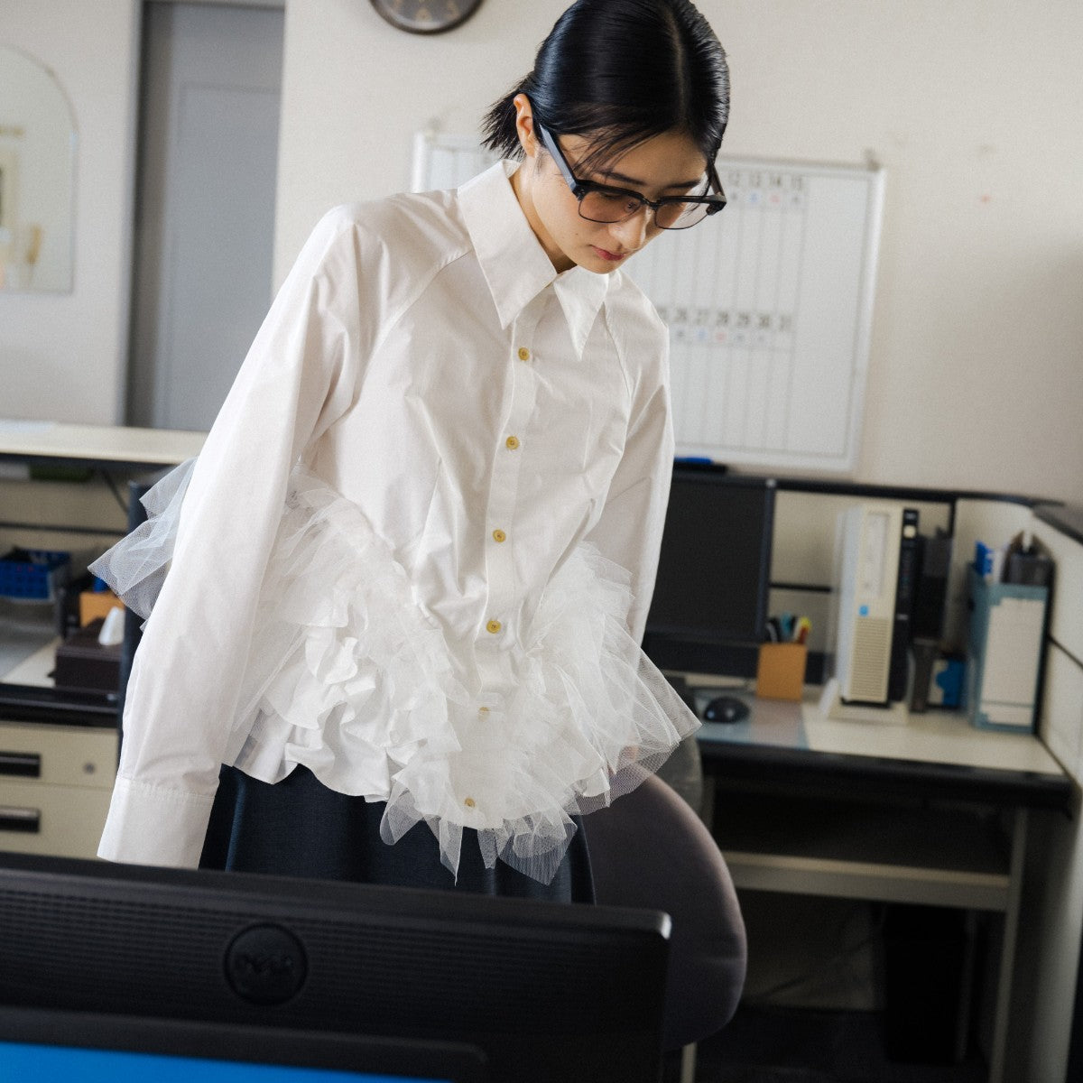 GATHER TULLE SHIRT