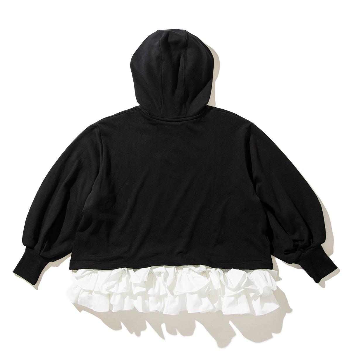 FRILL HEM SWEAT HOODIE
