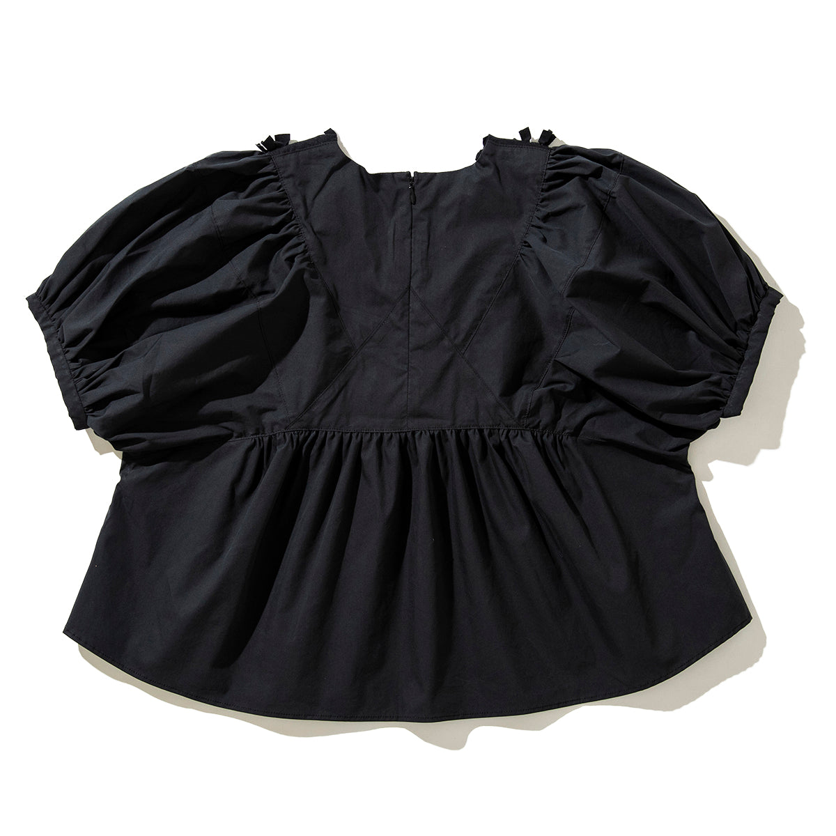 Ribbon tulle collared blouse