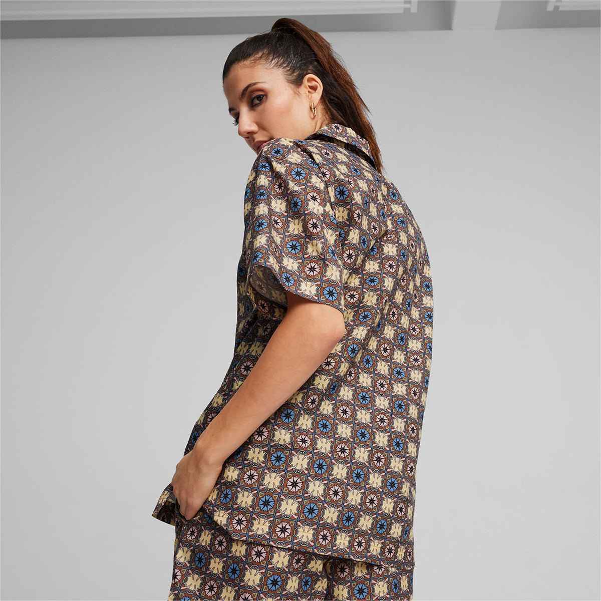 CLASSICS NEW PREP AOP WOVEN S/S POLO SHIRT