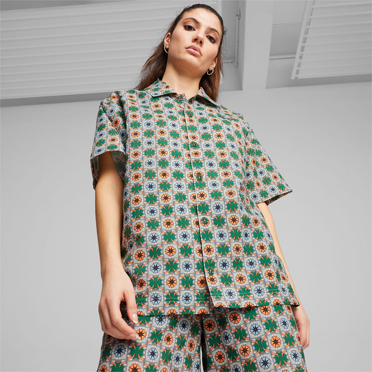 CLASSICS NEW PREP AOP WOVEN S/S POLO SHIRT