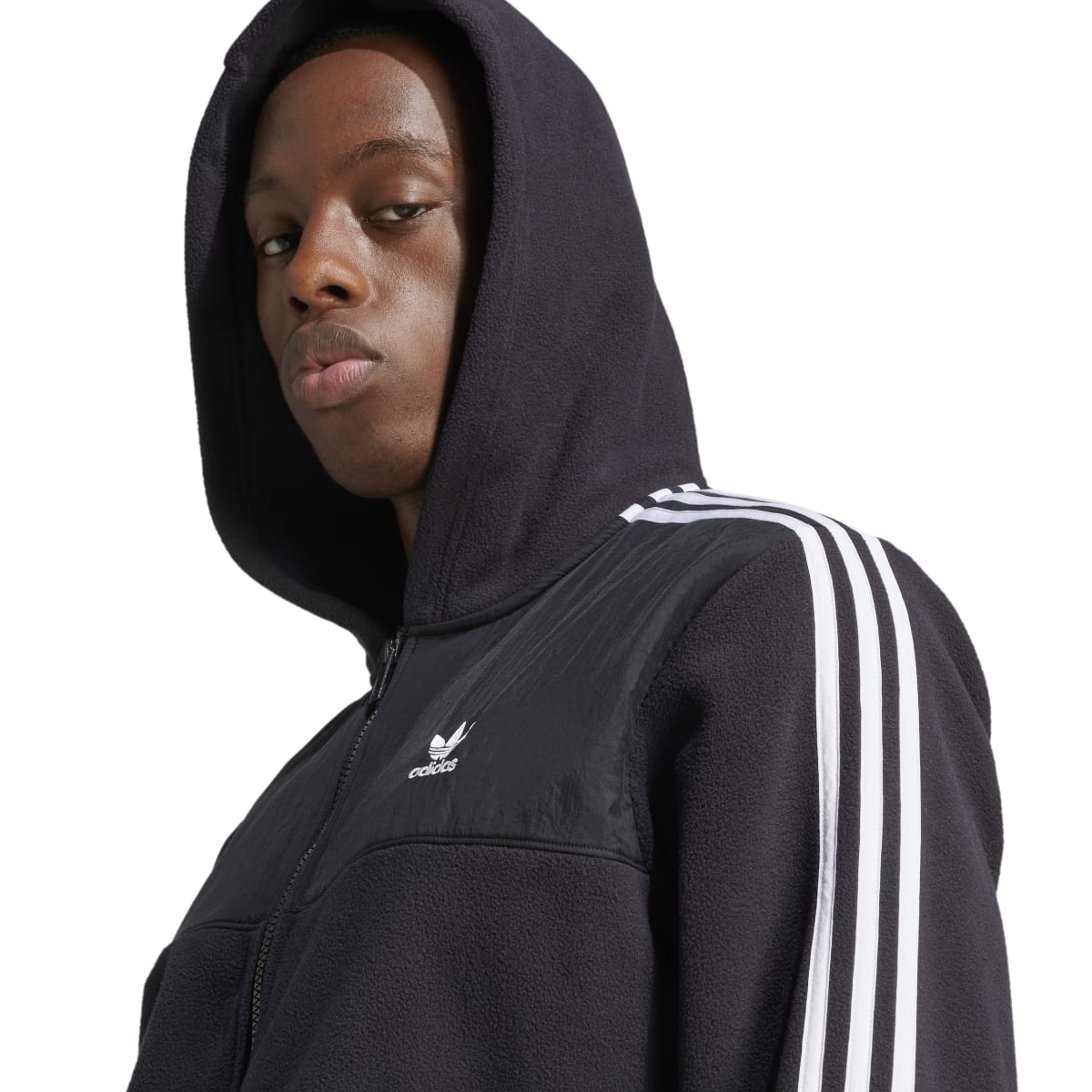 Adicolor 3stripes teddy fleece hoodie