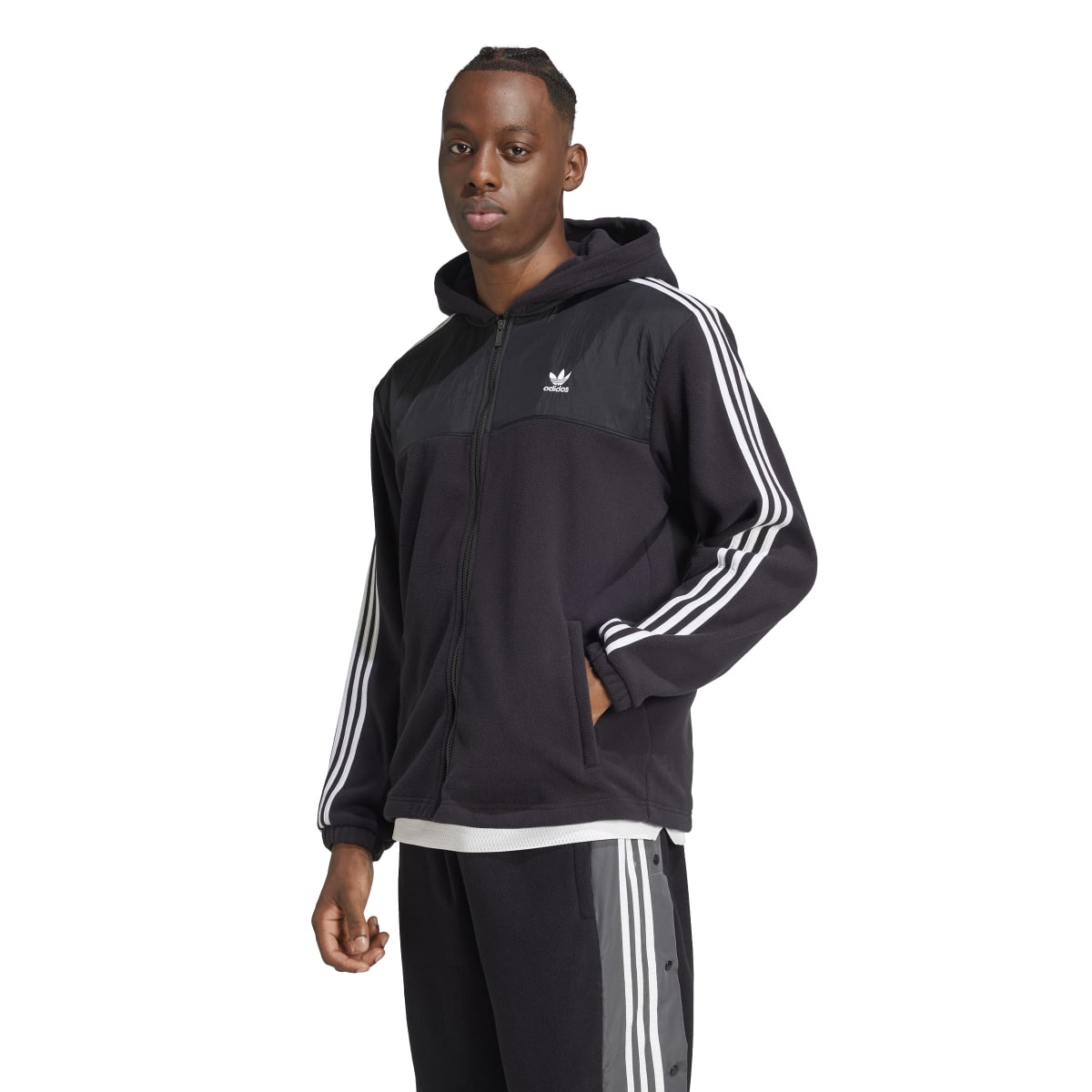 Adicolor 3stripes teddy fleece hoodie