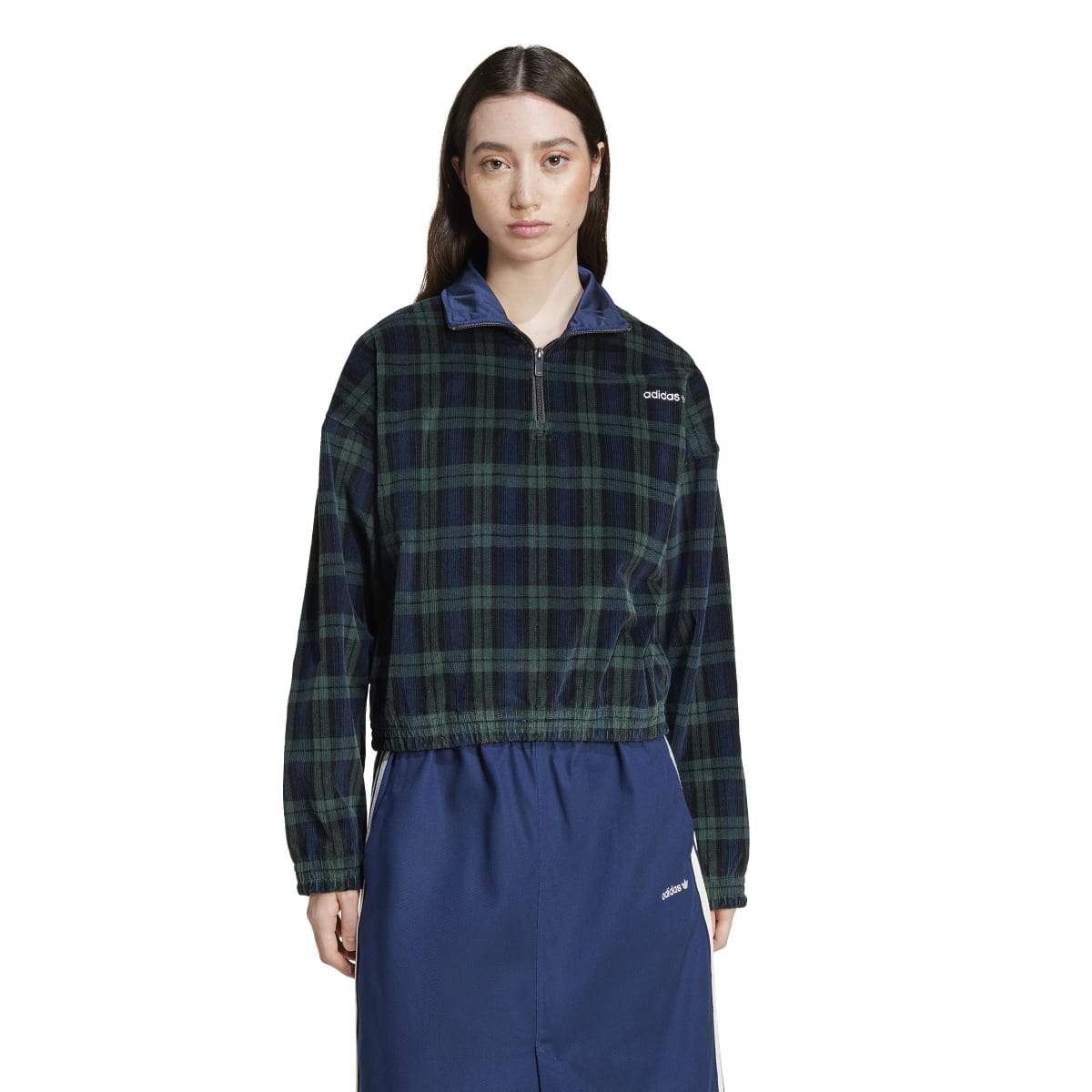 CORDUROY TARTAN HALF ZIP