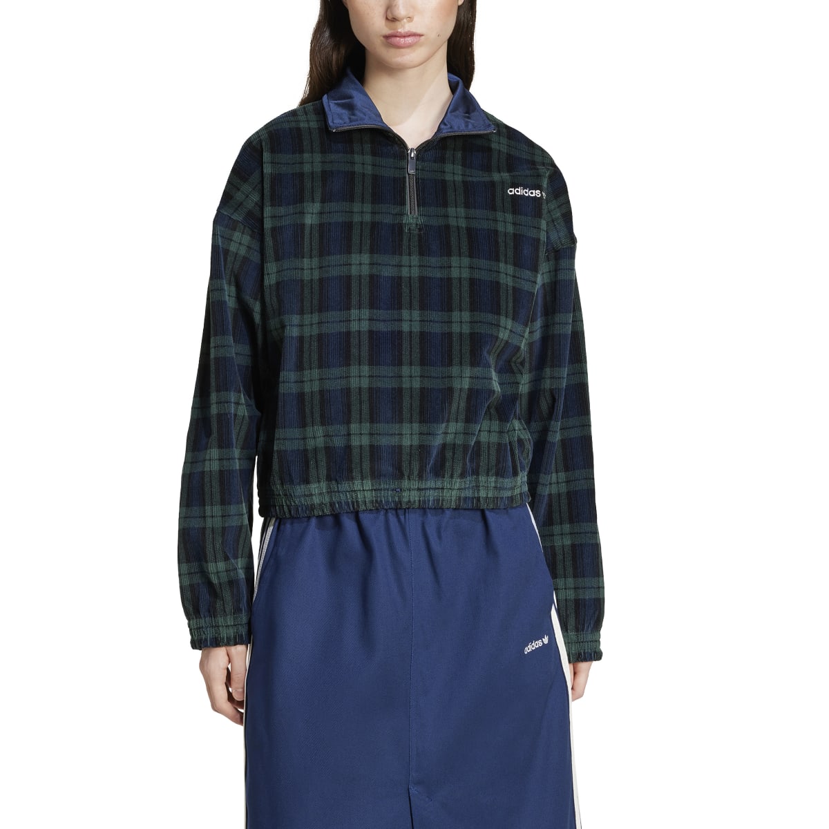 CORDUROY TARTAN HALF ZIP