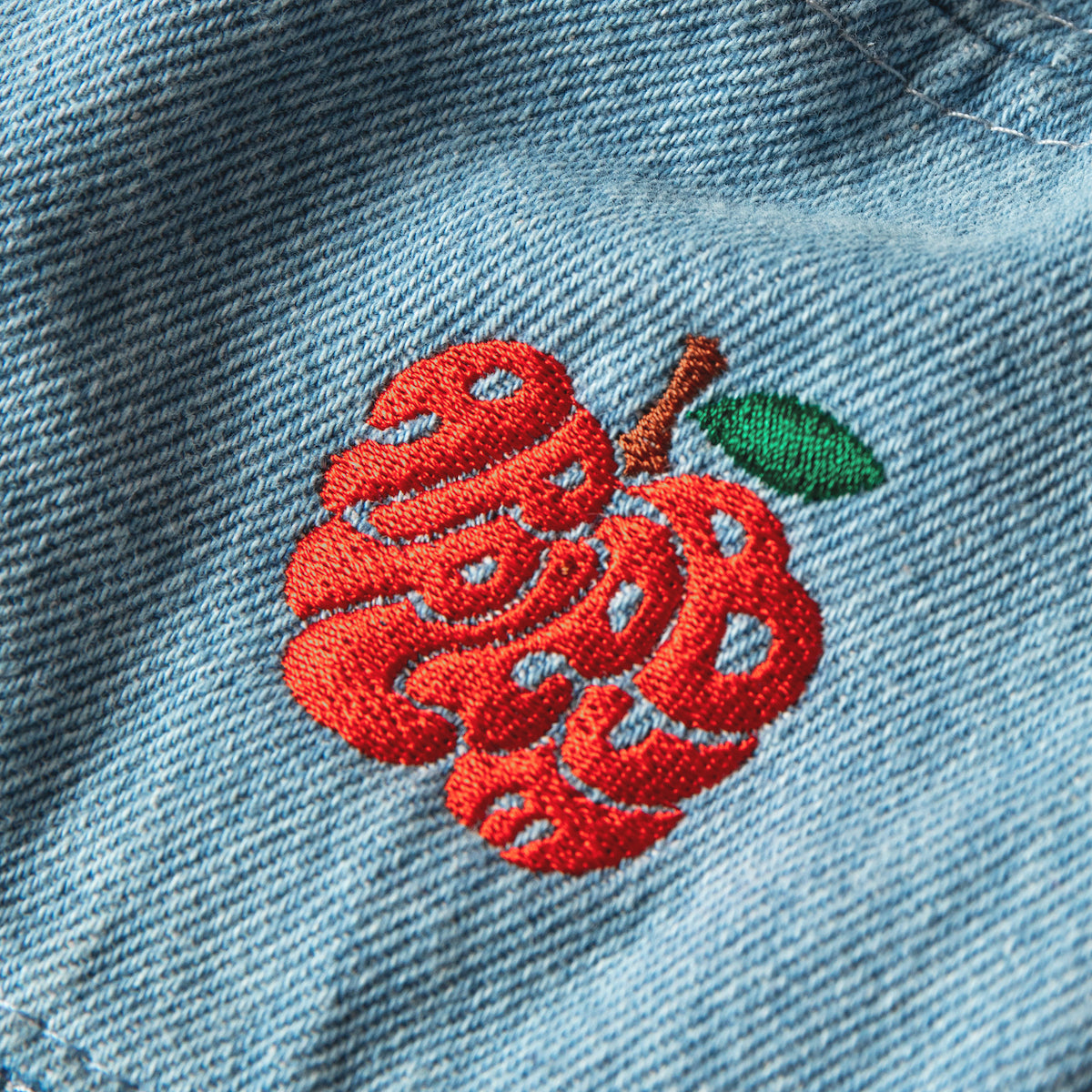 “Apple Logo" Denim Bucket Hat