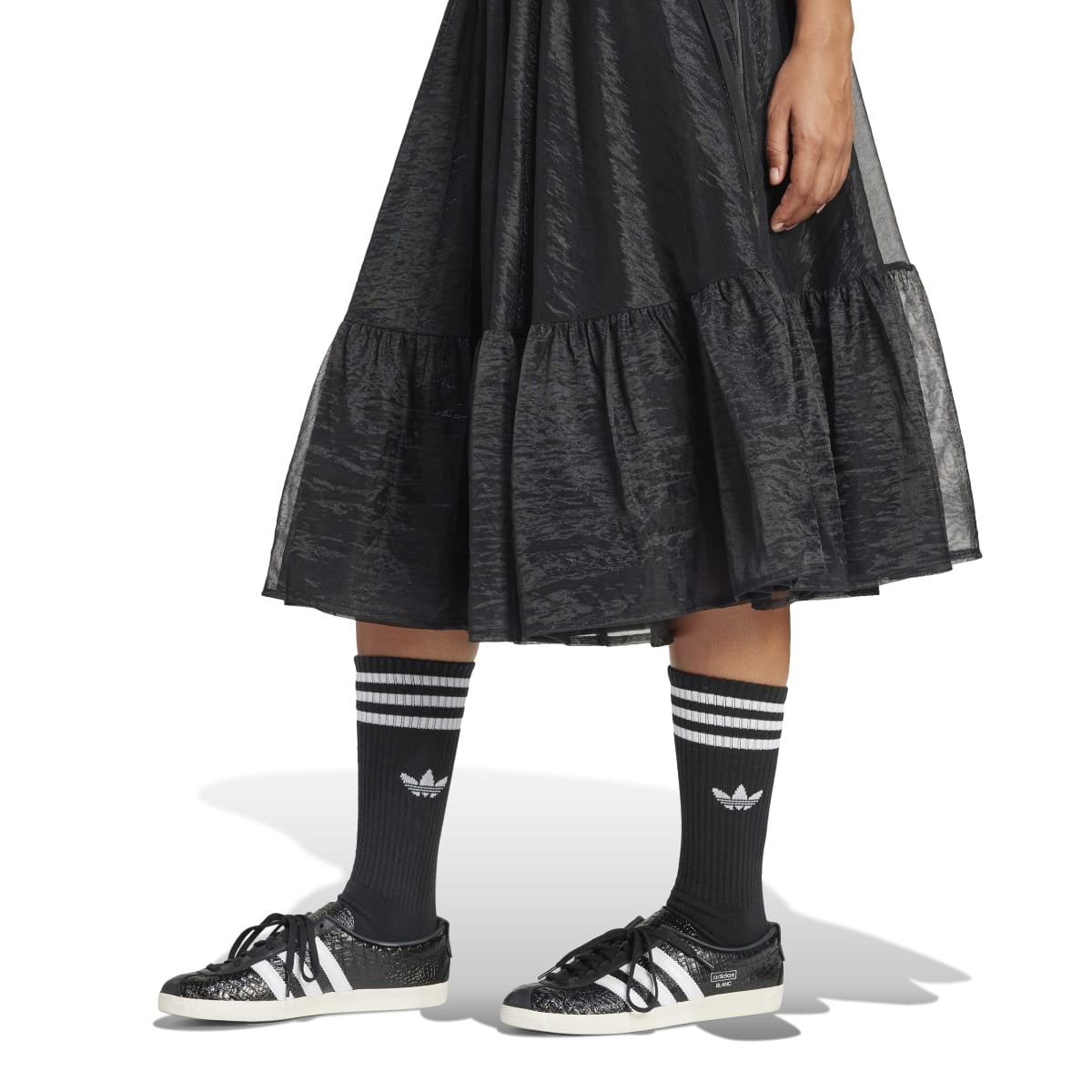 adidas Originals WAISTBAND TULLE MAXI SKIRT アディダスオリジナルス ウエストバンド チュール マキシスカート KSO46【レディース チュールスカート マキシ丈 レース 25FW】