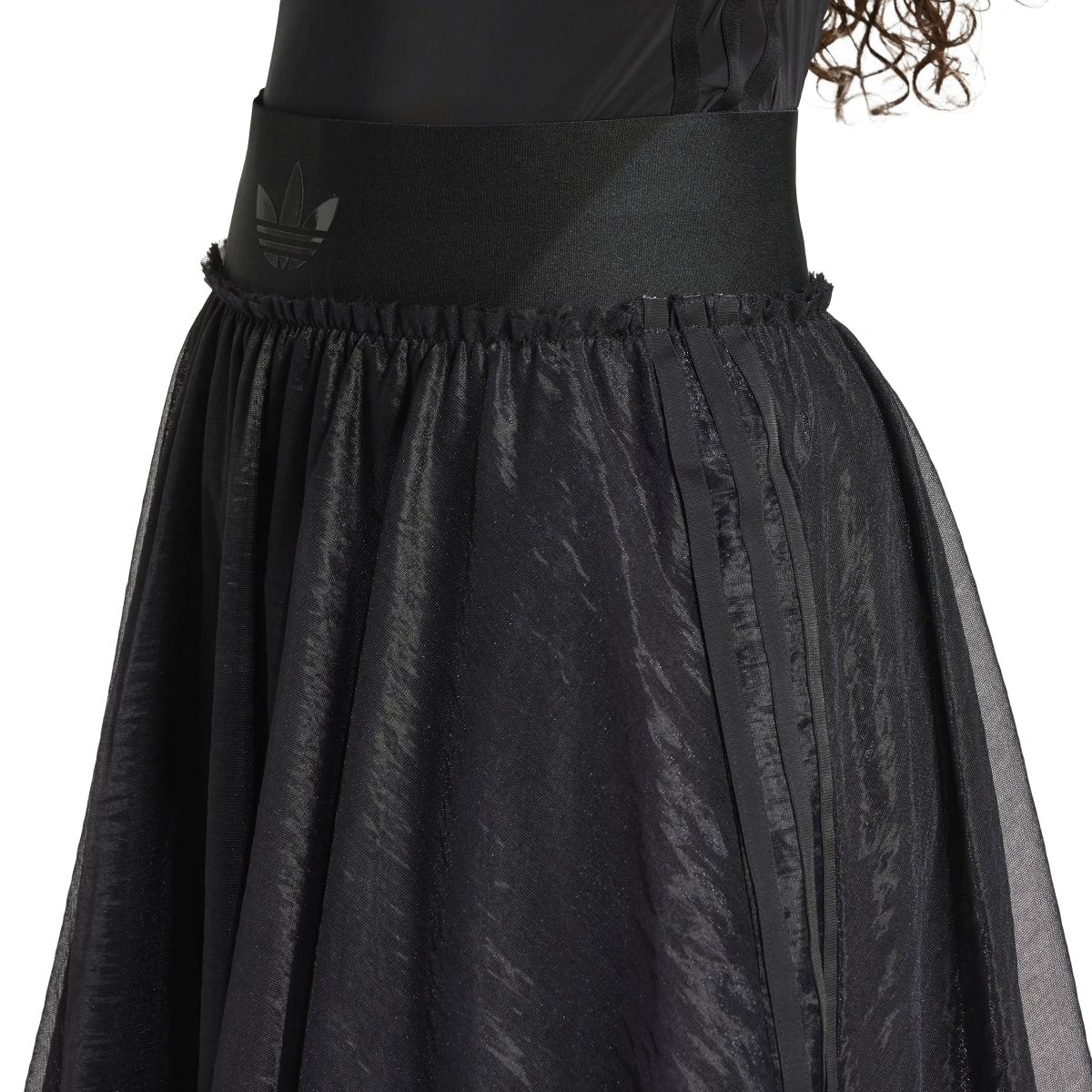 adidas Originals WAISTBAND TULLE MAXI SKIRT アディダスオリジナルス ウエストバンド チュール マキシスカート KSO46【レディース チュールスカート マキシ丈 レース 25FW】