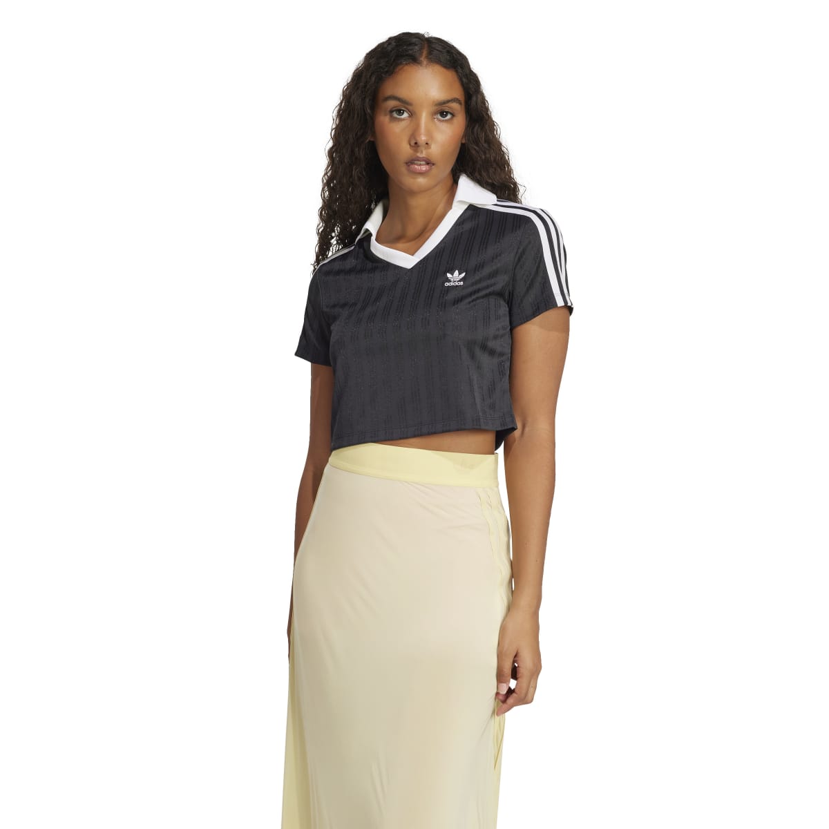 ADICOLOR FOOTBALL JACQUARD V-NECK CROP POLO