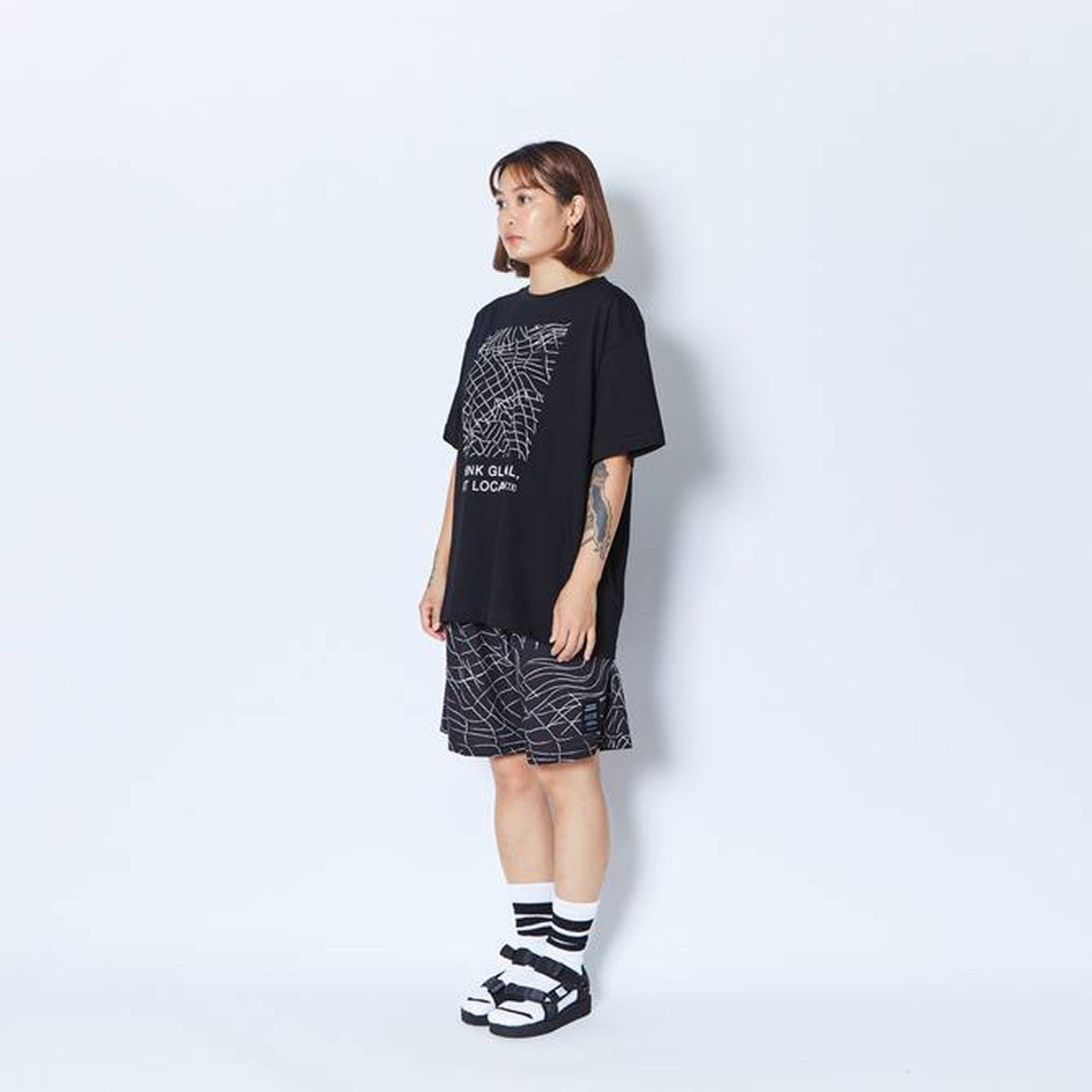 B.B.WEB 5.5-INCH SHRT WIDE PANTS