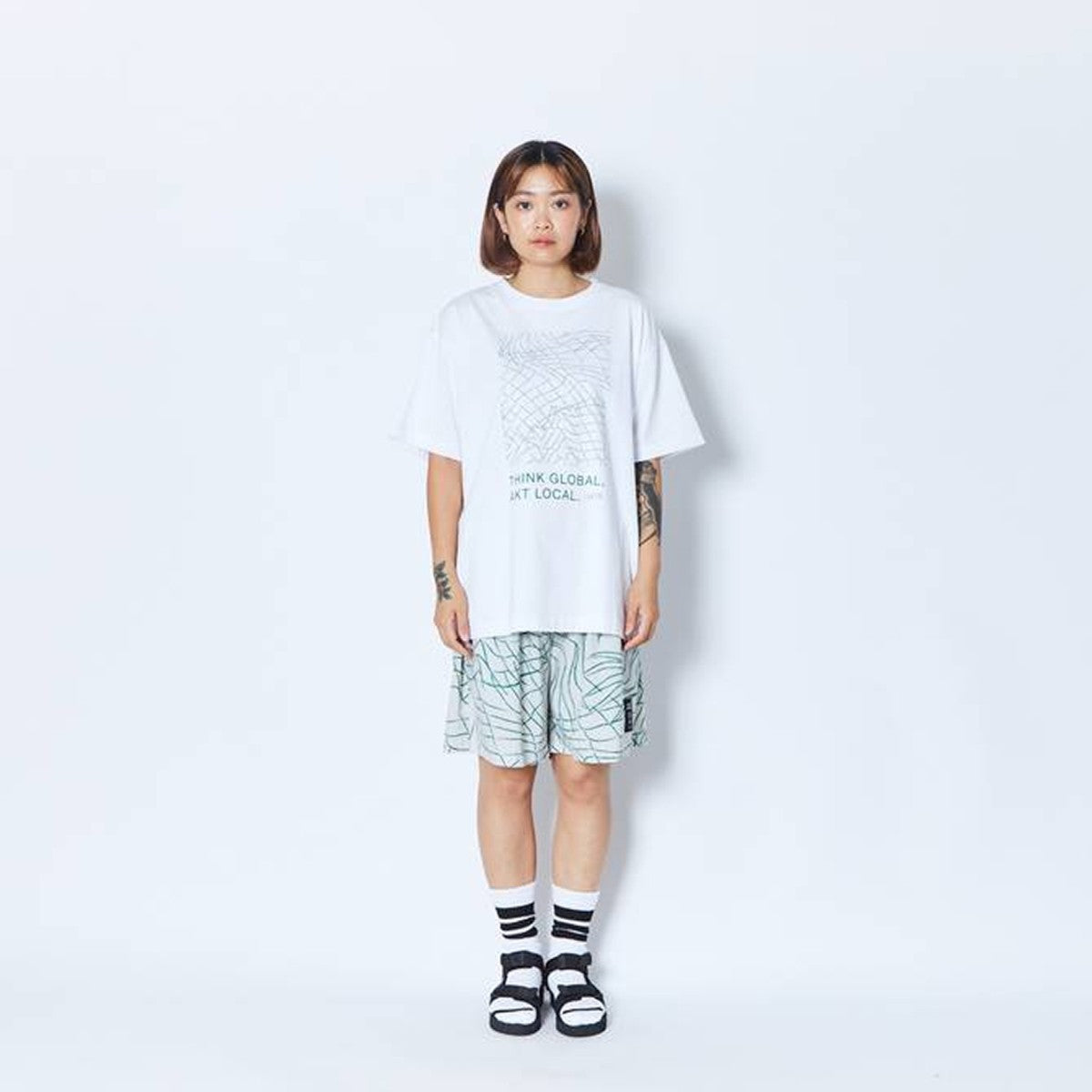 B.B.WEB 5.5-INCH SHRT WIDE PANTS