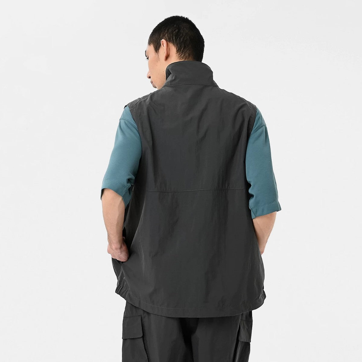 Oversized Stand Neck Vest