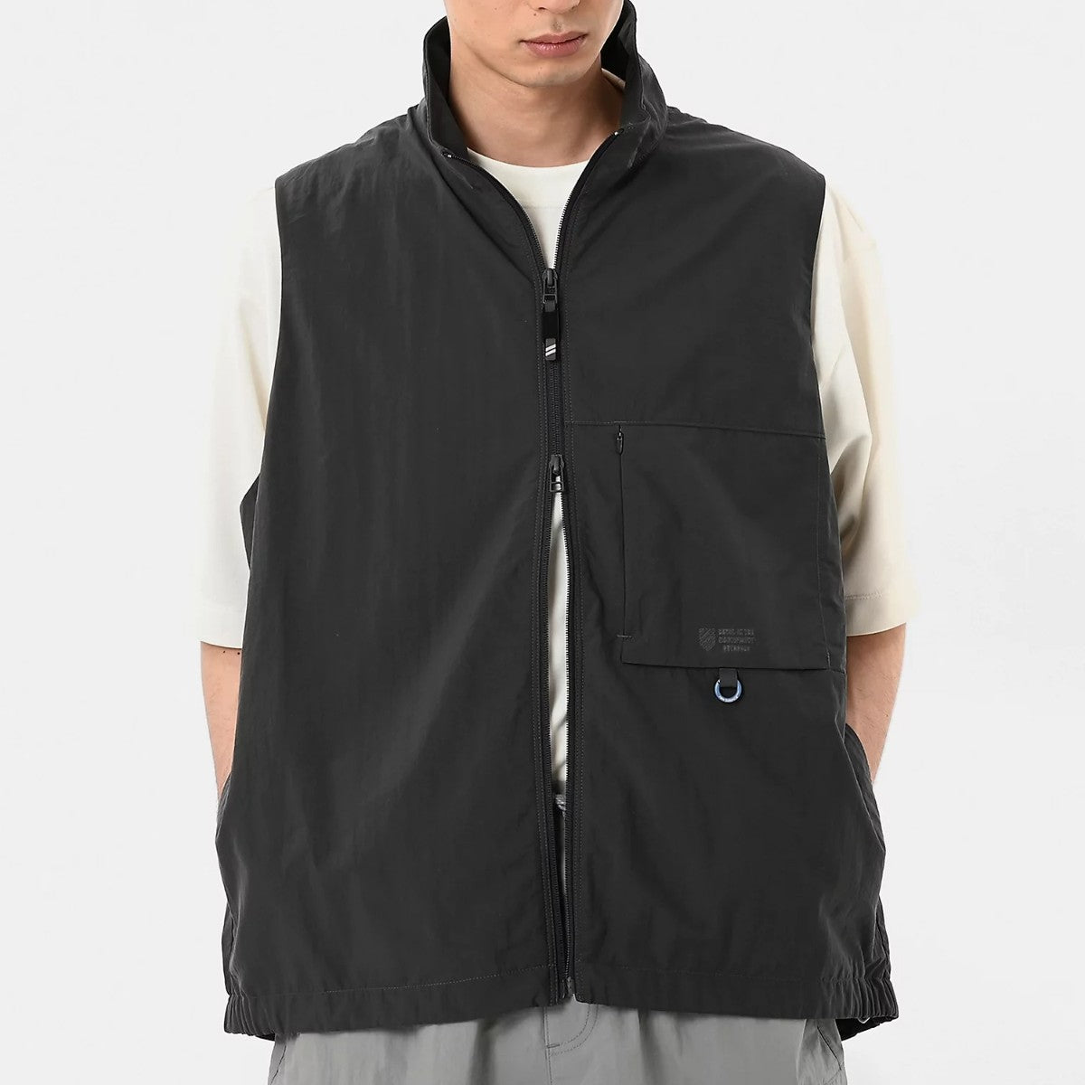 Oversized Stand Neck Vest