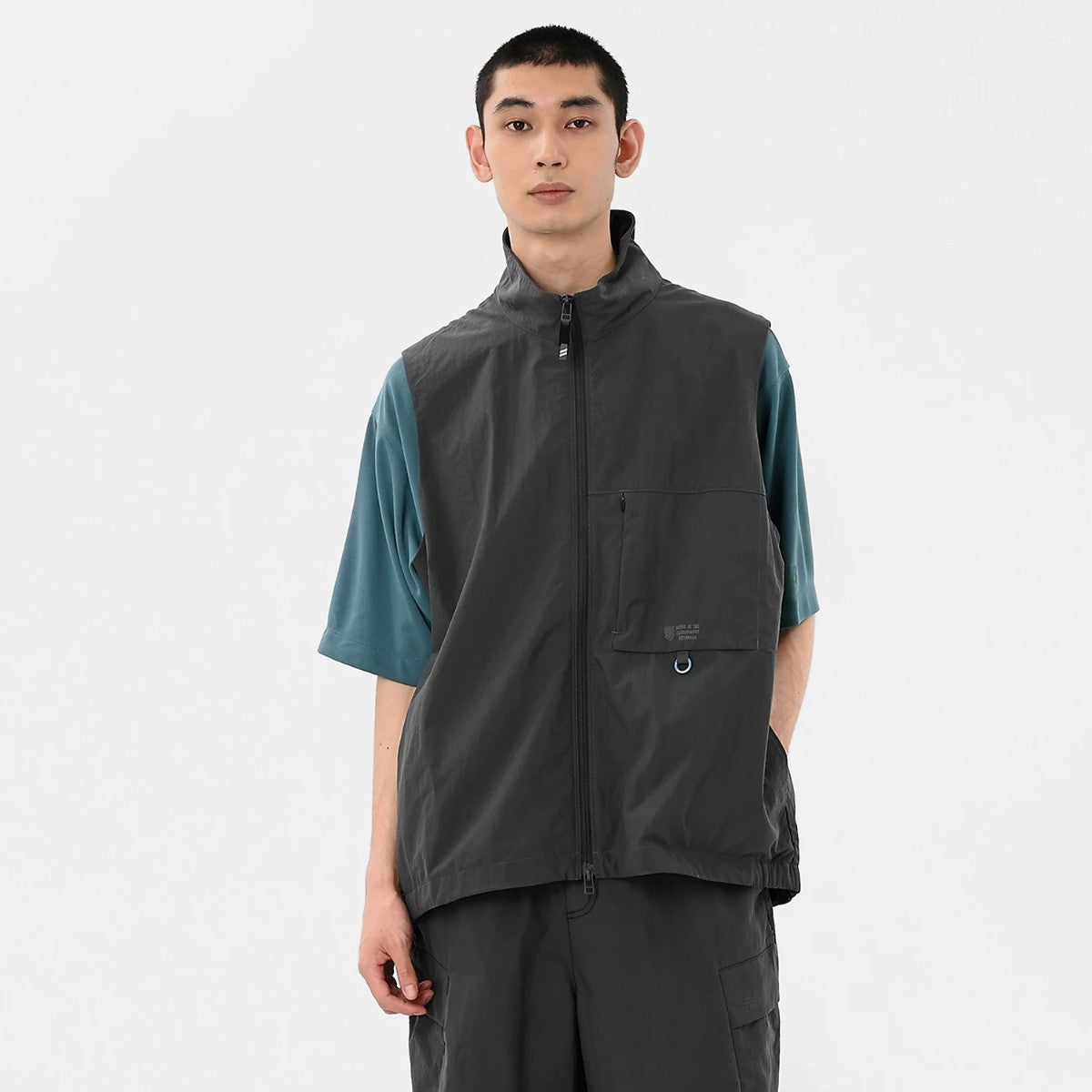 Oversized Stand Neck Vest