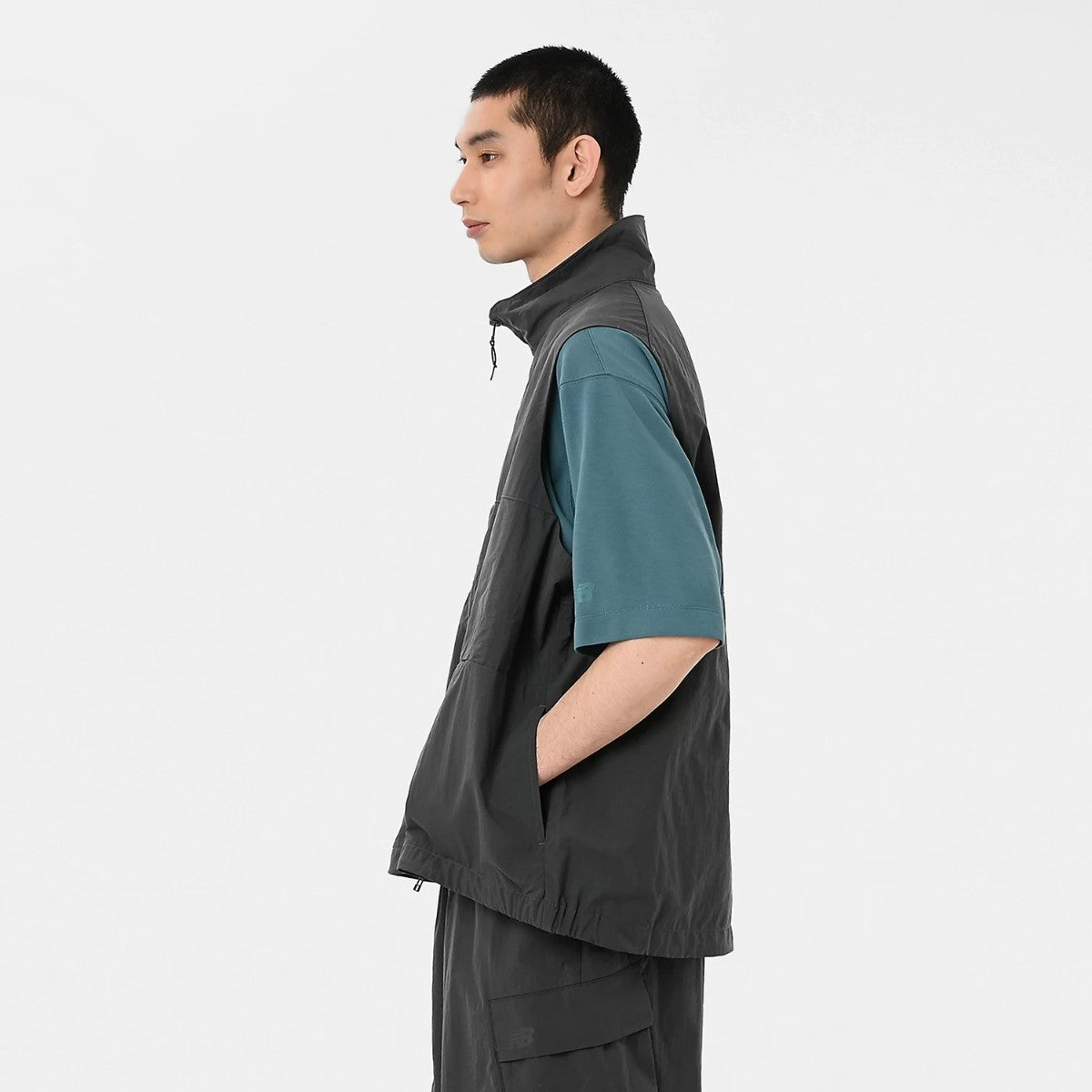 Oversized Stand Neck Vest